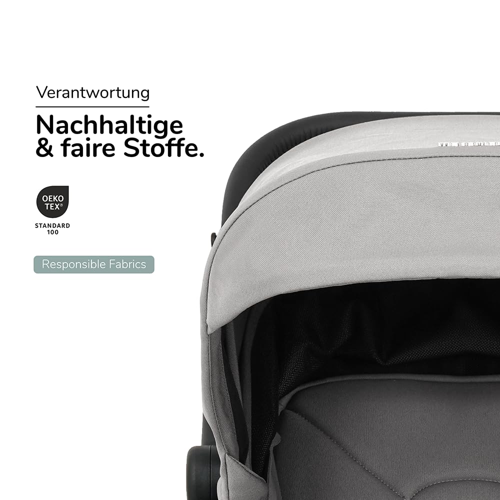 my junior Buggy PICO³ | bis 22kg | Einhand AutoFold-Klappmechanismus | Ergonomische Liegeposition nach IGR e.V. | großes Sonnenverdeck UV50+ | Handgepäckmaß | 2 Belüftungsfenster Hazel - Black