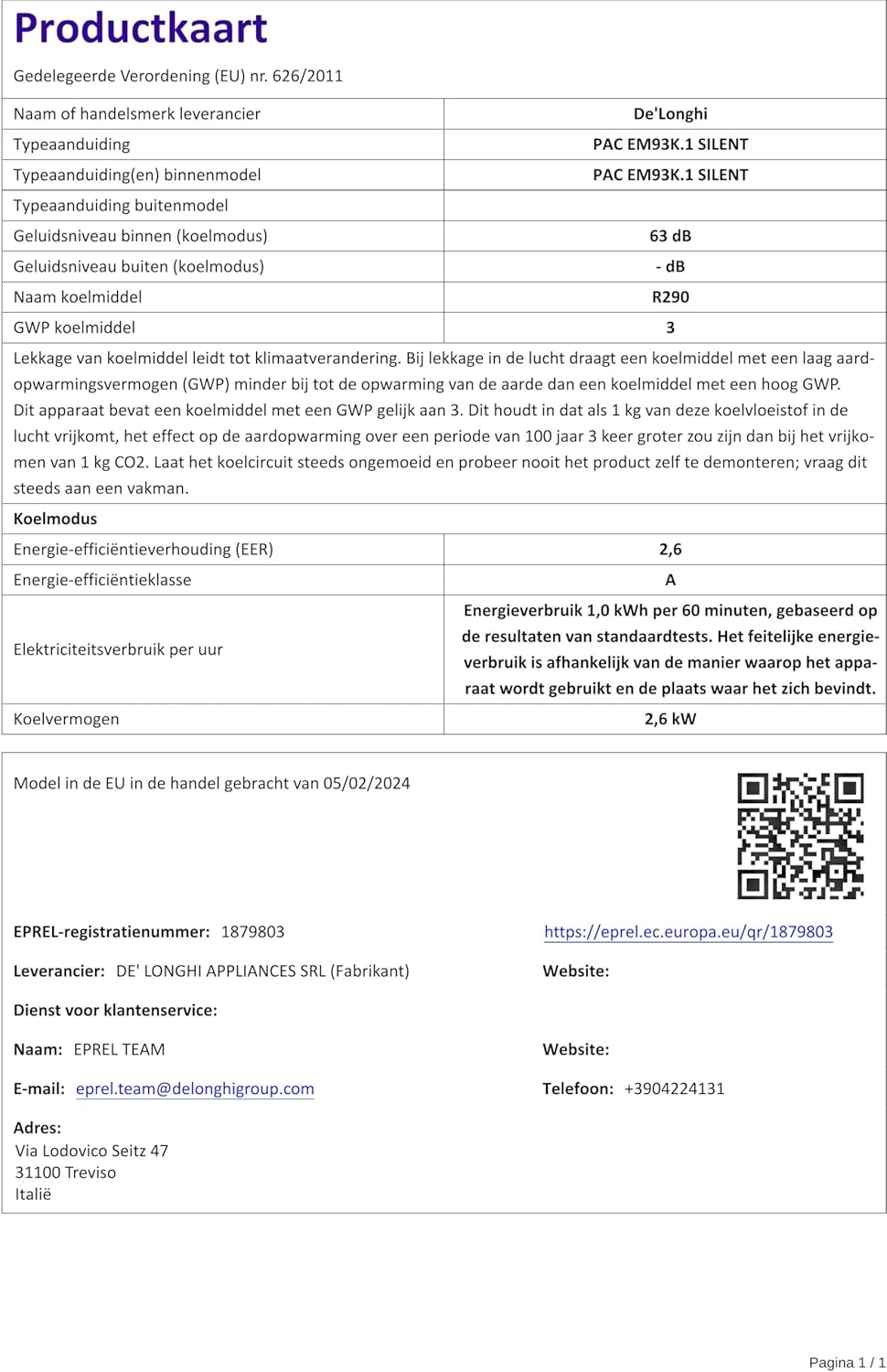 De'Longhi Pinguino PAC EL112 CST WiFi, Mobile Klimaanlage mit MyEcoRealFeel-Technologie für Räume bis zu 110 m³,11.000 BTU/h, 2,9 kW, 63 dB, Entfeuchtungsfunktion, A+, App- und Sprachsteuerung, Weiß