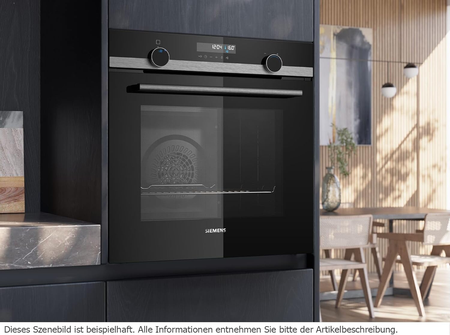 Siemens HB572ABS3, iQ300, Einbau-Backofen 60 x 60 cm, Air Fry, activeClean Pyrolyse Selbstreinung, LED-Touchbedienung, 3D Heißluft, Schnellaufheizung, cookControl10 Automatikprogramme, Edelstahl