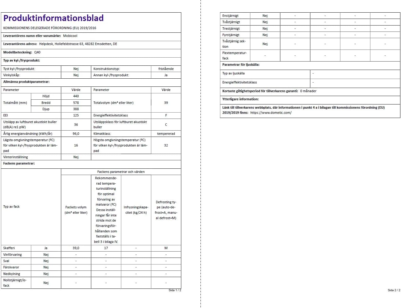 Mobicool Q40 AC/DC Portable Electric Aluminium Cooler, 39l, 12/230V, for Car, Truck, Boat, Camper Van, RV