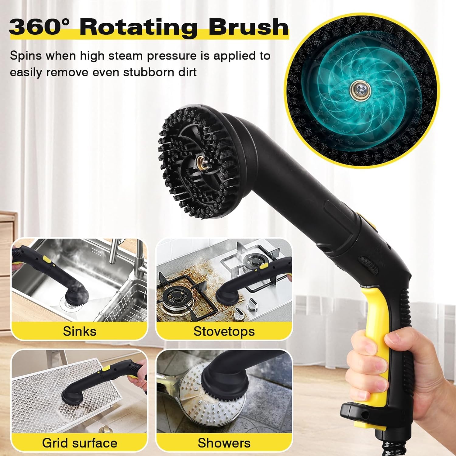 TVD Dampfreiniger,Mehrzweck-Dampfreiniger Handgert,Dampfreiniger für alles mit 28-Zubehrteilen,Entfernen von Tapeten,Boden,Teppich,Sofa,Polstermbel,Auto,Fliesen,Polster,Bad- 1.5L Steam Cleaner