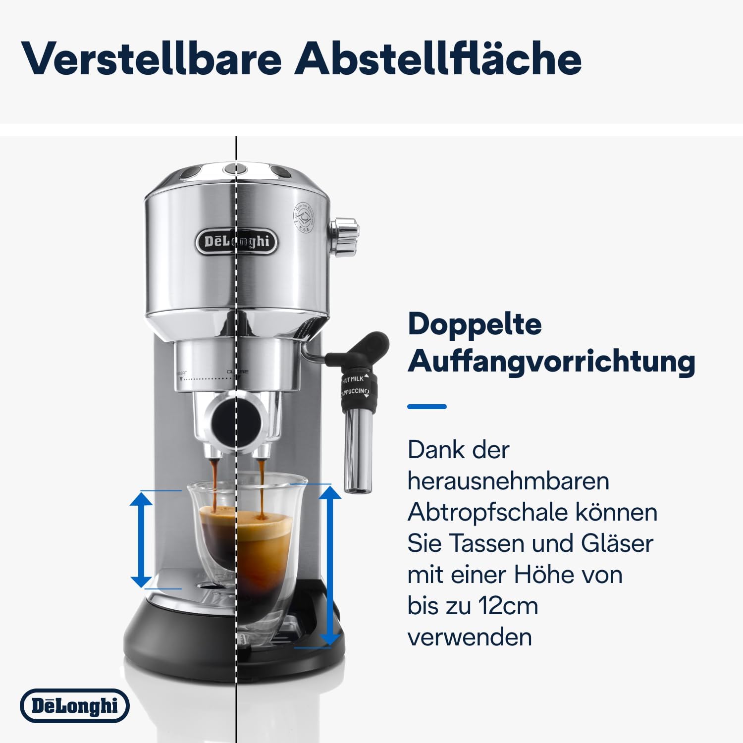De'Longhi Dedica Style EC 685.M – Espresso Siebtrgermaschine, Espressomaschine mit professionellem Milchaufschumer, nur 15 cm breit, für Kaffeepulver oder ESE Pads, 1 l Wassertank, silber
