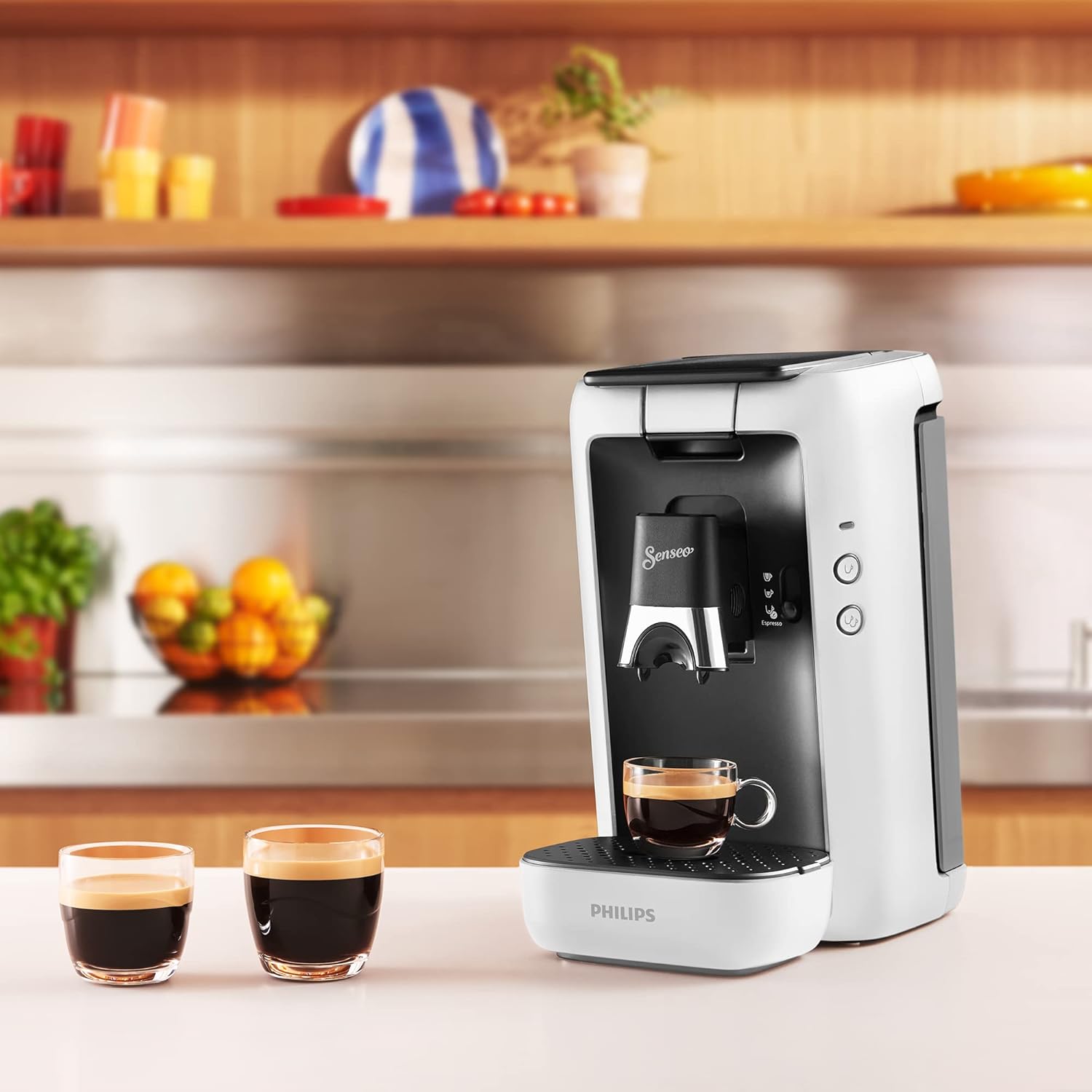 Philips Senseo Maestro Kaffeepadmaschine mit Kaffeestrkewahl und Memo-Funktion, 1,2 Liter Wasserbehlter, Grünes Produkt, Farbe: Rot (CSA260/90)