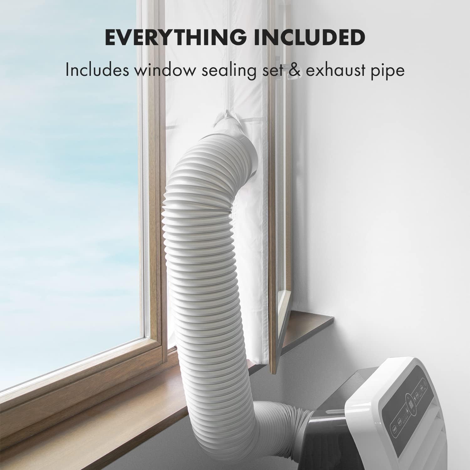 Klarstein Mobile Klimaanlage mit Abluftschlauch, 4-in-1 Klimagerät mit Ventilator, Luftentfeuchter & Nachtmodus, Kleine & Portable Klimaanlage für Wohnung & Büro, Niedriger Verbrauch, 9000 BTU