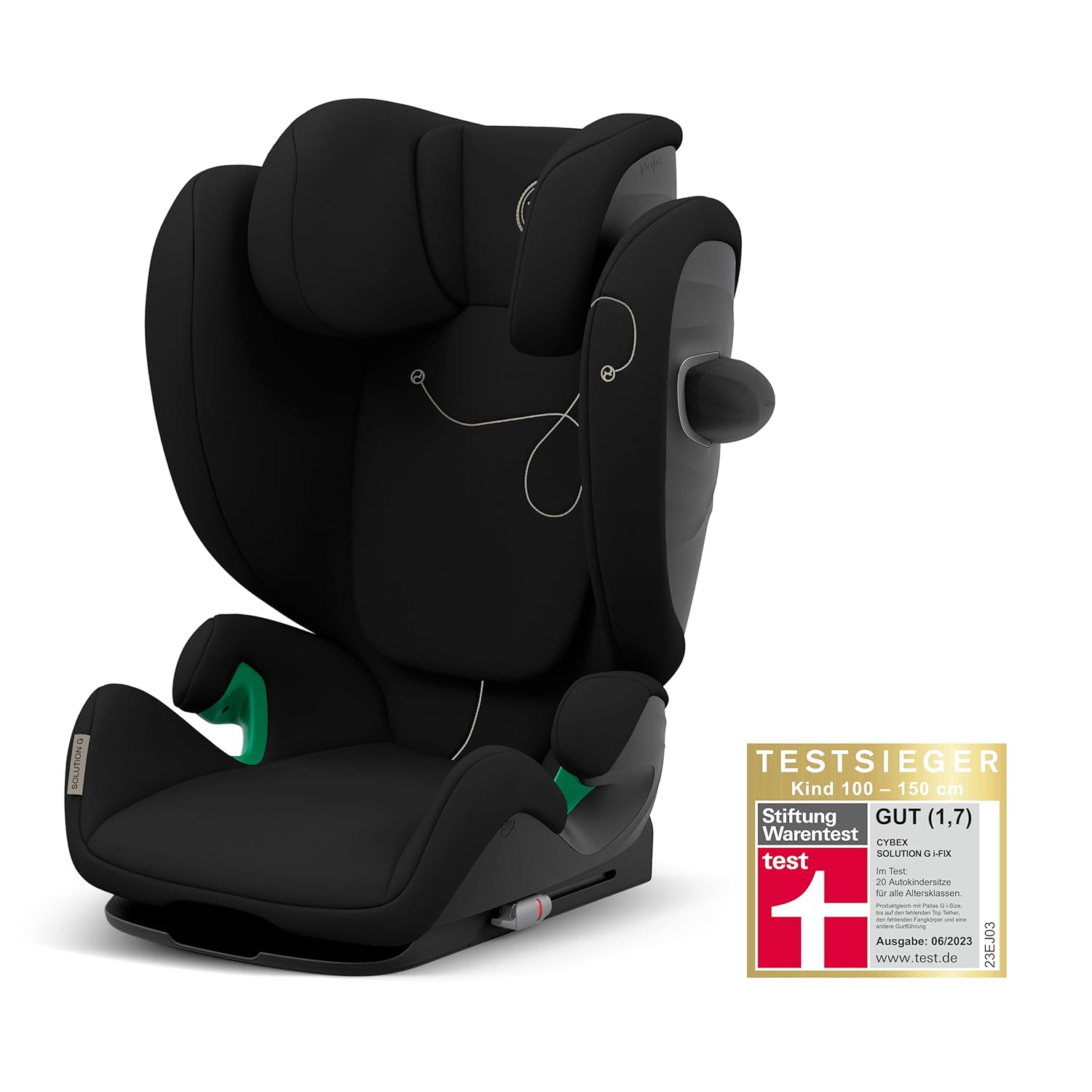 CYBEX Gold Kinder-Autositz Solution G i-Fix, Für Autos mit und ohne ISOFIX, Ab ca. 3 bis 12 Jahre (100 - 150 cm), Ab ca. 15 bis 50 kg, Lava Grey