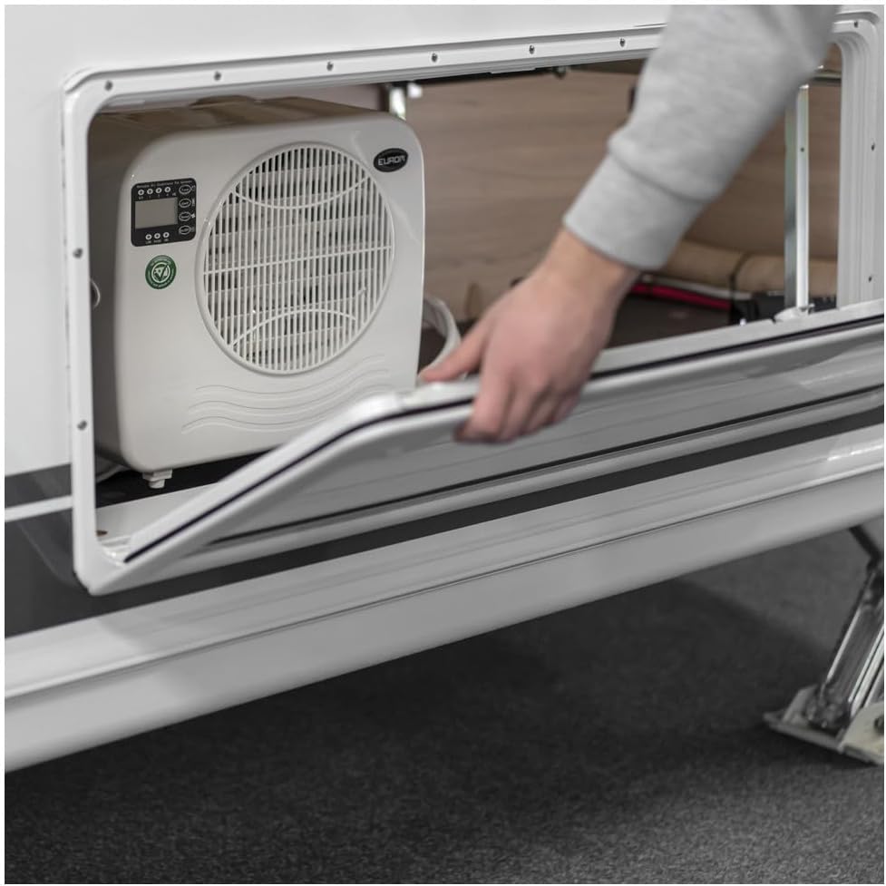 EUROM Split Klimaanlage AC2401 für Wohnwagen, Wohnmobil, Camping, Boot, Bus, Camper, Caravan, Mobilheim | Mobiles Klimagerät mit 2400 BTU | Verbessertes Modell dem legendären Klima AC2400