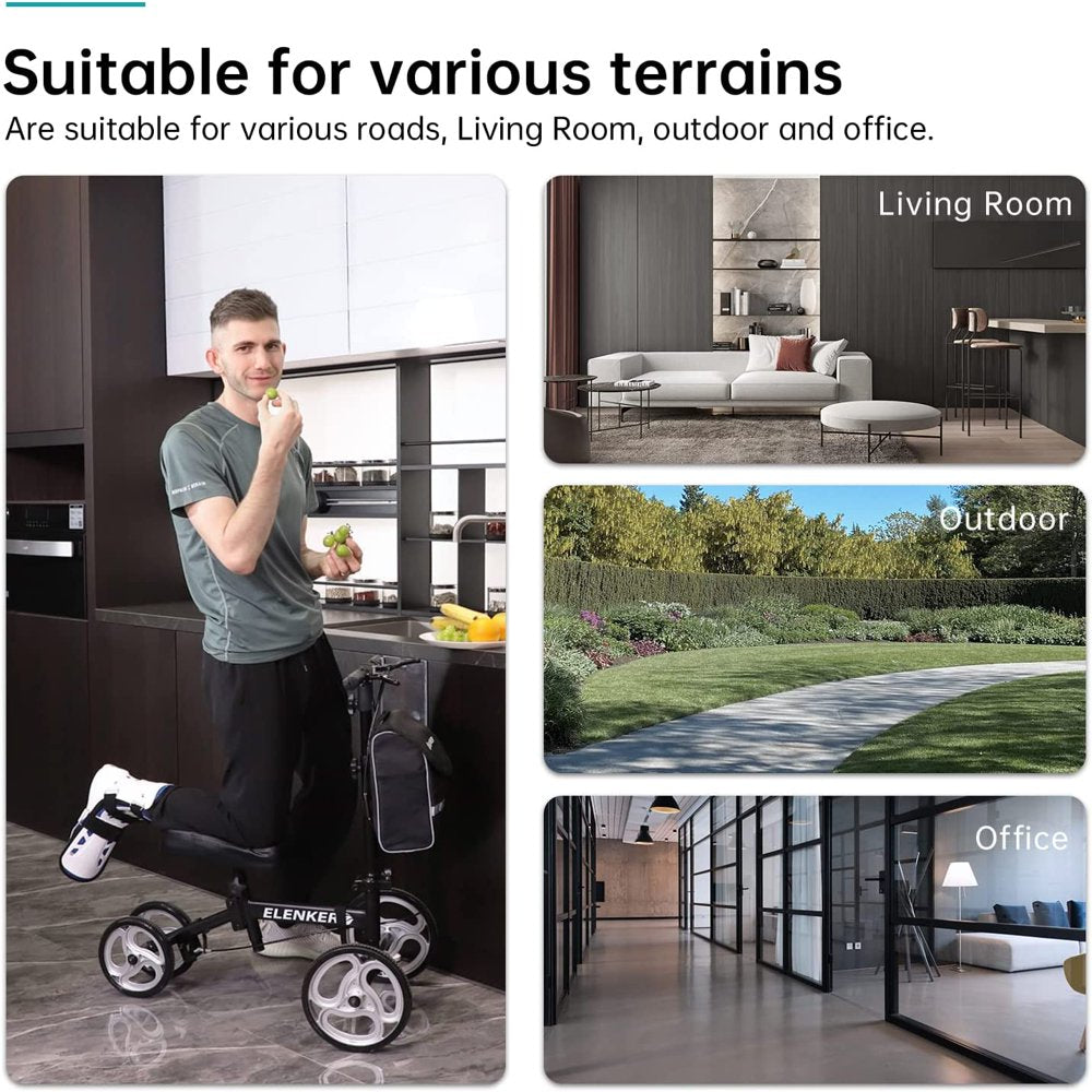 Elenker Knee Walker Steerable Medical Scooter Crutch Alternative