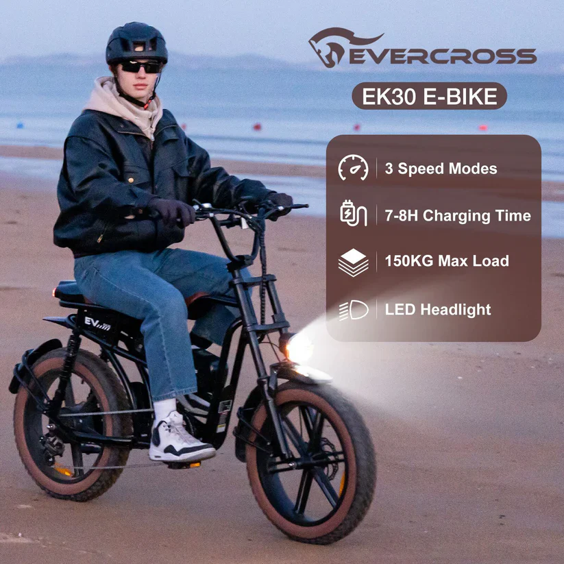 EVERCROSS EK30 E-Bike – 250W, 48V, 20 Zoll Fat Tire