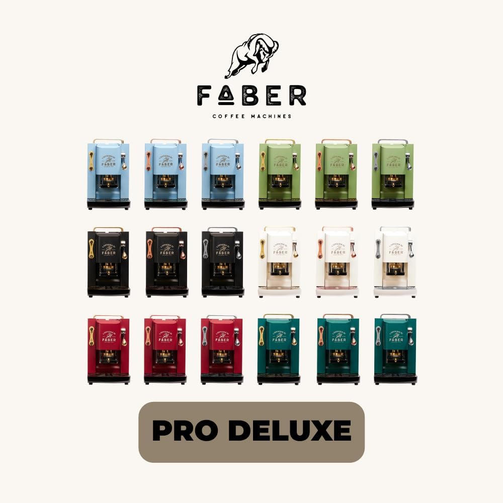 Faber PRO Total Deluxe Kaffeemaschine aus Messing, 44 mm Ese Papier, 1.3 liters, (Weiß)