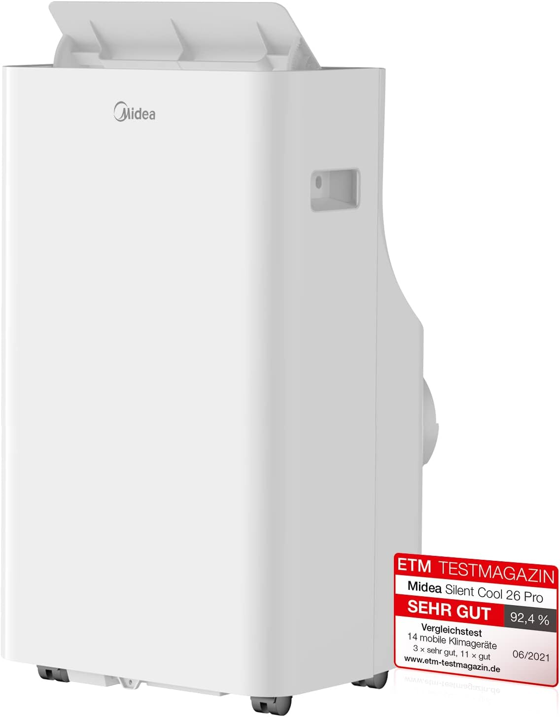 Midea Mobiles Klimagerät Silent Cool 26 Pro WF, 9000 BTU 2,6kW, Kühlen&Ventilieren&Entfeuchten, Raumgröße bis 88m³(33㎡), APP-Steuerung/Alexa/Google Home/IFTTT, Mobile Klimaanlage mit Abluftschlauch