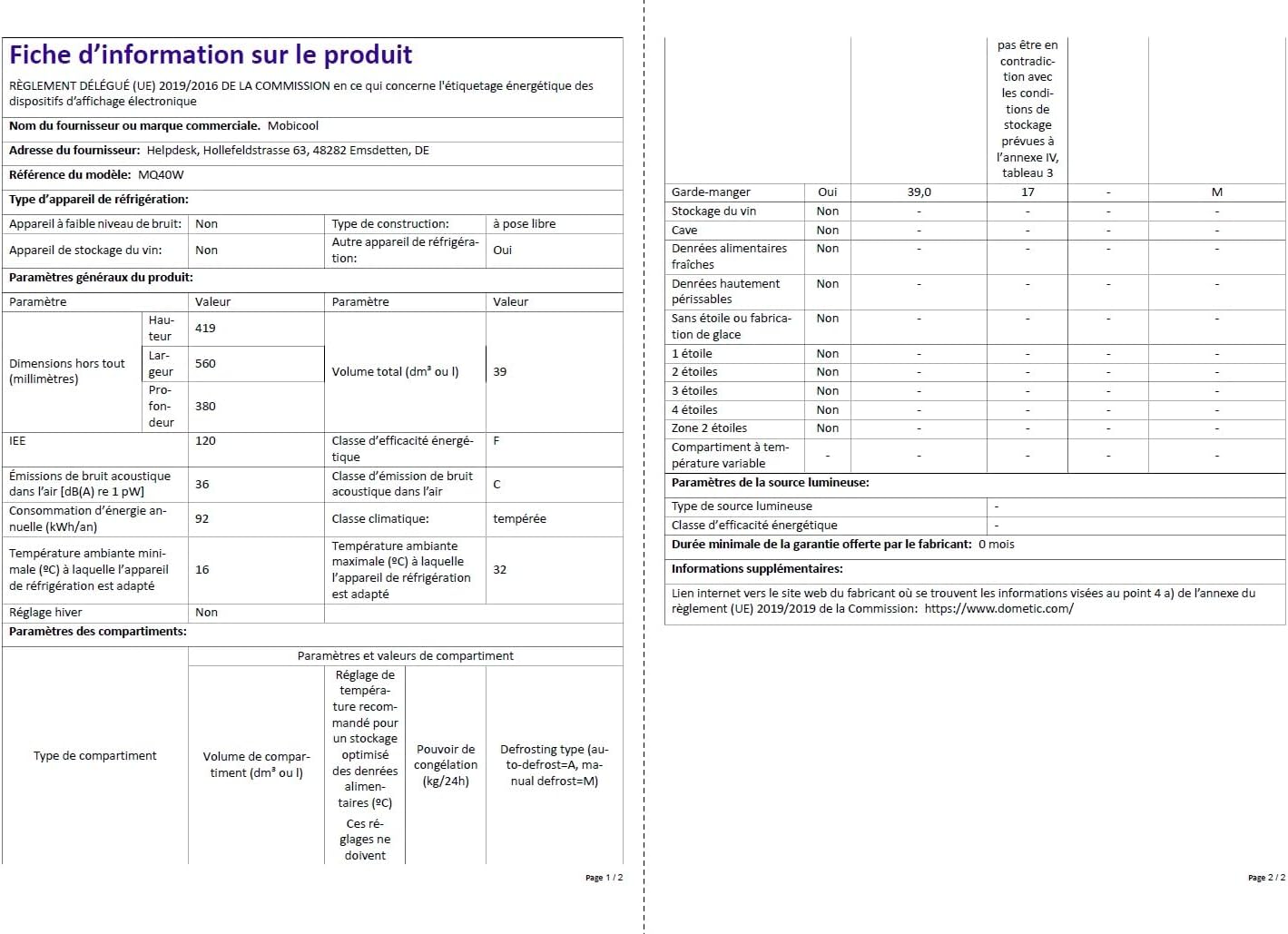 MOBICOOL MQ40W Kühlbox mit Rollen | Elektrisch | 39 L | 12V, 230V | für Auto, Boot, Reisemobil und Steckdose