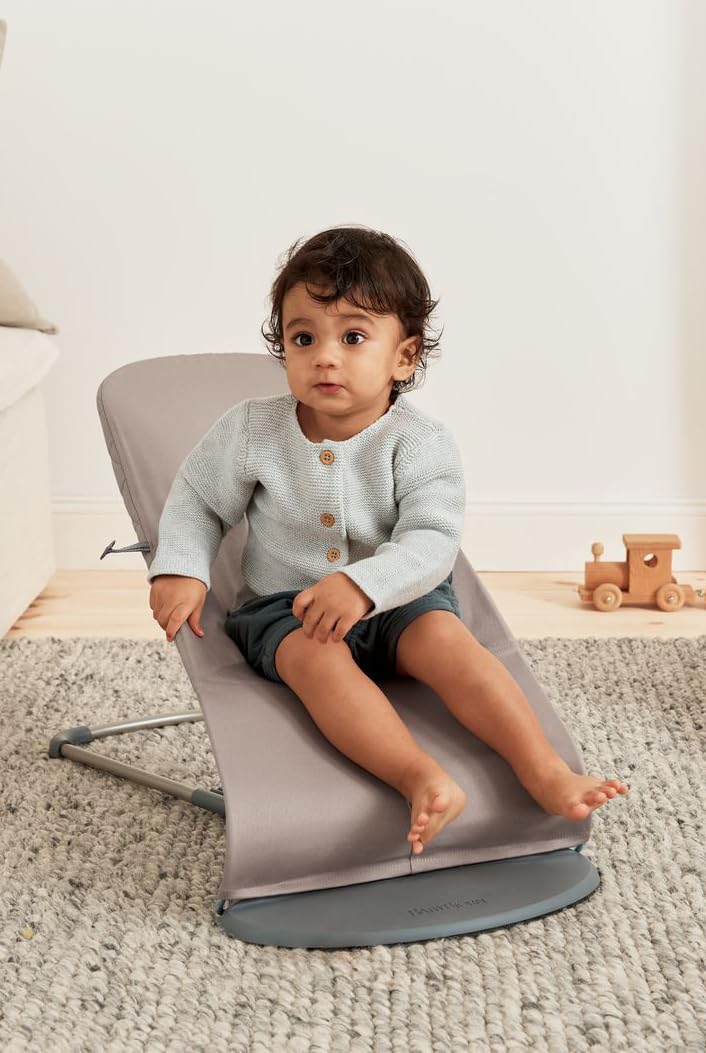 BabyBjörn Babywippe Bliss, Gewebt, Klassische Steppung, Sandgrau