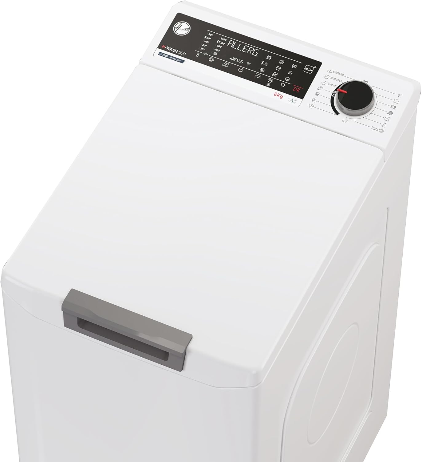 Hoover Toplader Waschmaschine THO286TM5-S 8 kg I Smarte Bedienung mit Wi-Fi und Bluetooth I 1200 U/min Schleuderdrehzahl I Nachlegefunktion