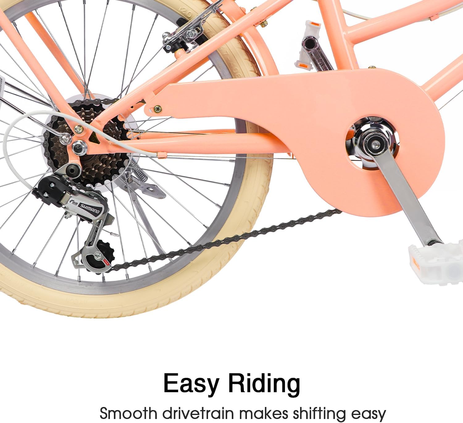 Glerc Missy 20 24 26 Zoll Mädchen City 6-Gang Hybrid Cruiser Fahrrad mit Weidenkorb für Jugend über 6-Jahre alt, mehrere Farben