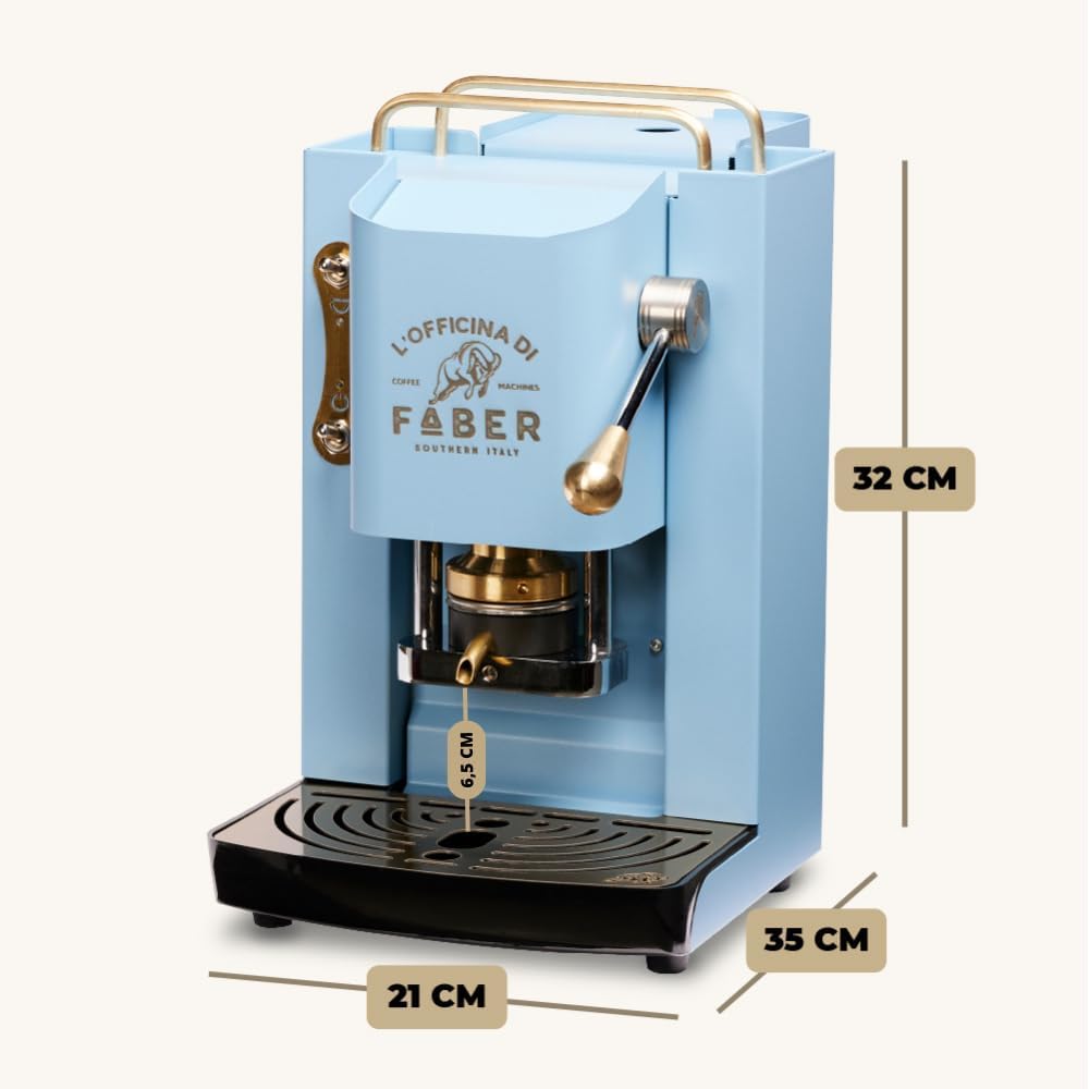 Faber PRO Total Deluxe Kaffeemaschine aus Messing, 44 mm Ese Papier, 1.3 liters, (Weiß)