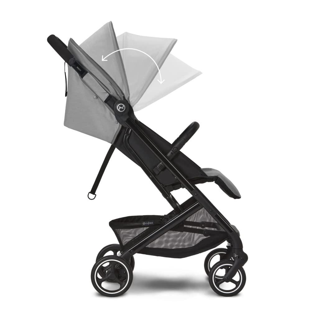 Cybex Gold Kinderwagen Beezy mit One-Pull Harness, Ab Geburt bis ca. 4 Jahre (max. 22 kg), Kompakt und ergonomisch, Magic Black (Schwarz mit schwarzem Rahmen)