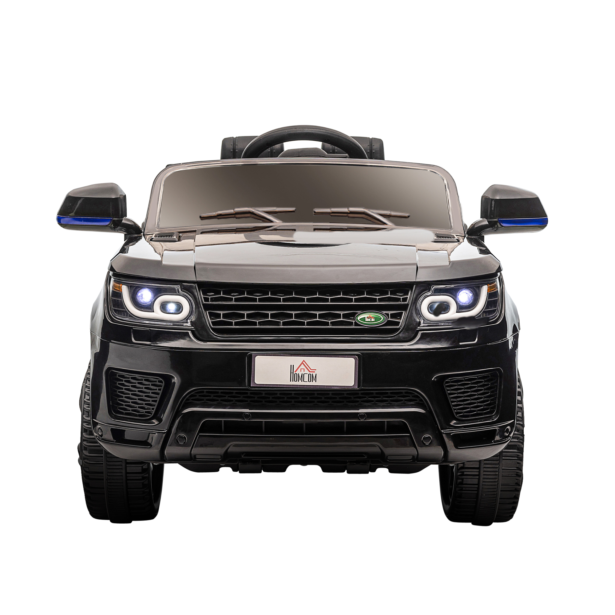 HOMCOM Kinder-Elektroauto SUV, bis 5 kmh/h, mit Sicherheitsgurt, Fernbedienung, Scheinwerfern, Musikfunktion, schwarz