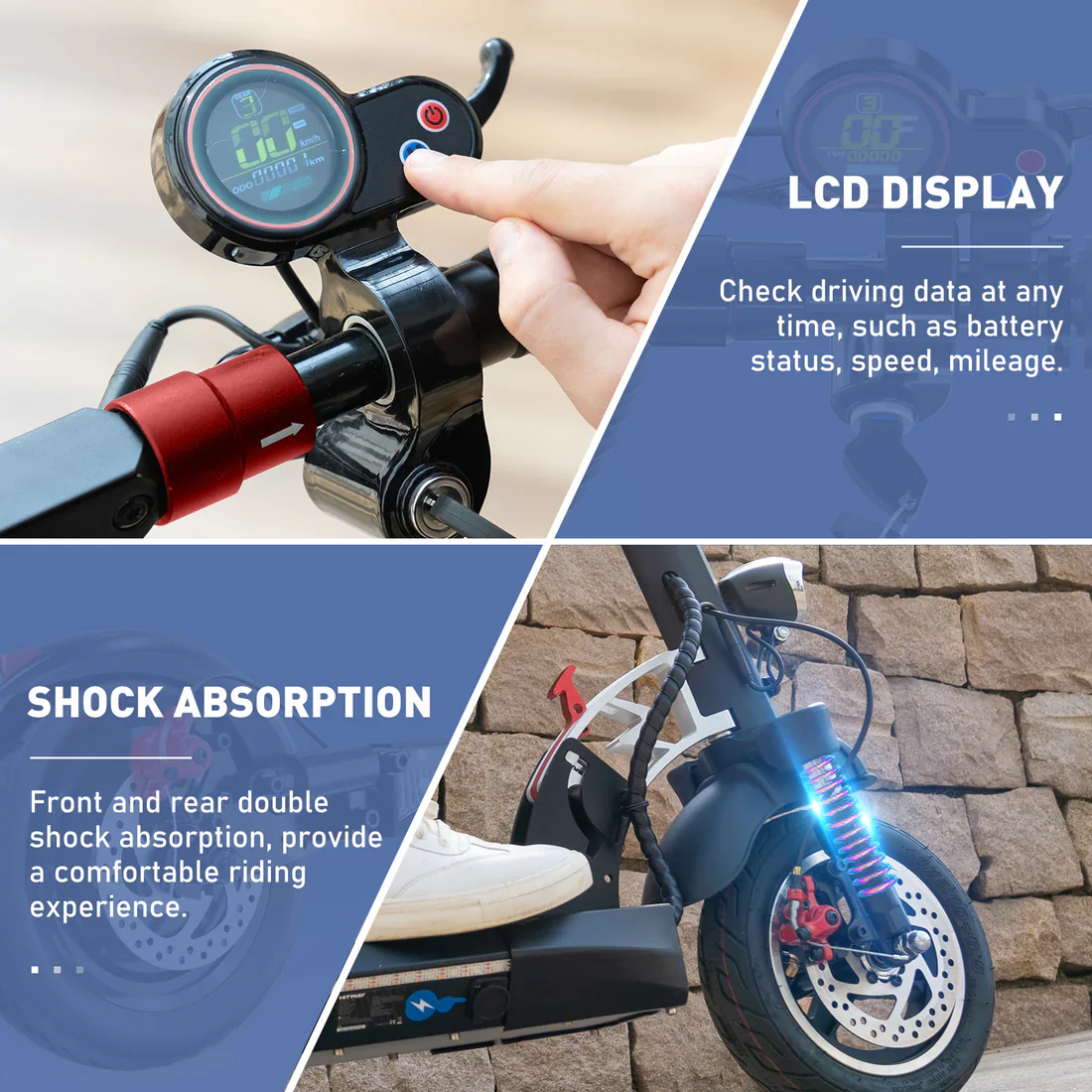 HITWAY HB24 E-Scooter mit Sitz – 800W Motor, 48V Batterie