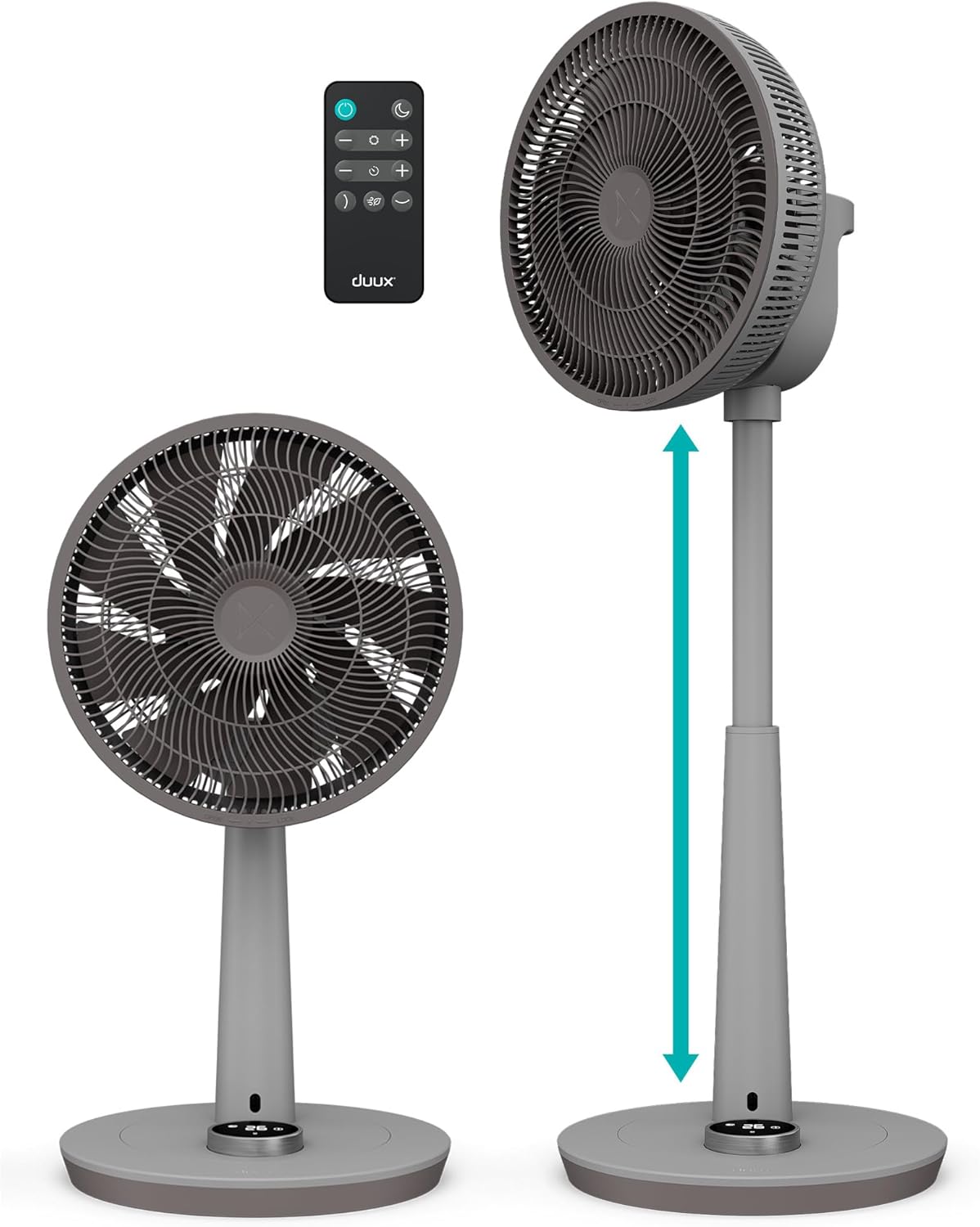 Duux Whisper 2 Standventilator Leise - Sparsamer DC-Motor mit 26 Geschwindigkeiten - Ventilator Höhenverstellbar (73-95cm) - Horizontale + Vertikale Oszillation - Weiß