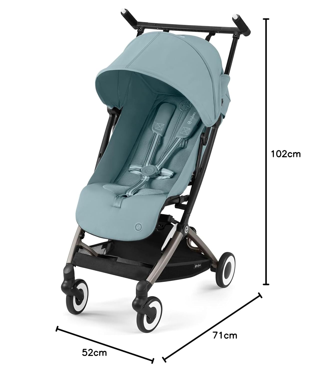CYBEX Gold Kinderwagen Libelle mit One-Pull Harness, Von ca. 6 Monaten bis ca. 4 Jahre (max. 22 kg), Ultraleicht (nur 6 kg), Almond Beige (Beige mit taupefarbenem Rahmen)