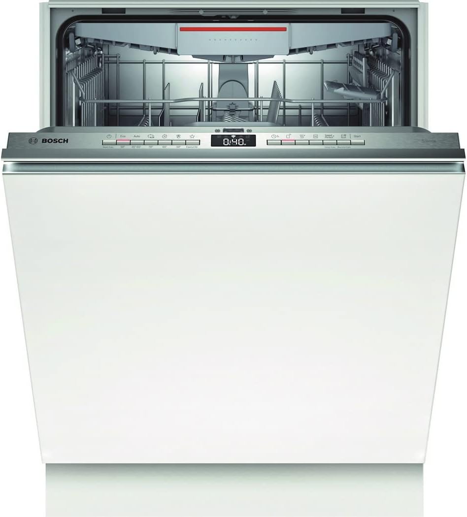 Bosch SMV4ETX08E, Serie 4, Smarter Geschirrspüler Vollintegriert 60 cm, Besteckkorb, Spülmaschine mit Programmassistent, besonders Leise, Rackmatic, Automatische Türöffnung, InfoLight, AquaStop
