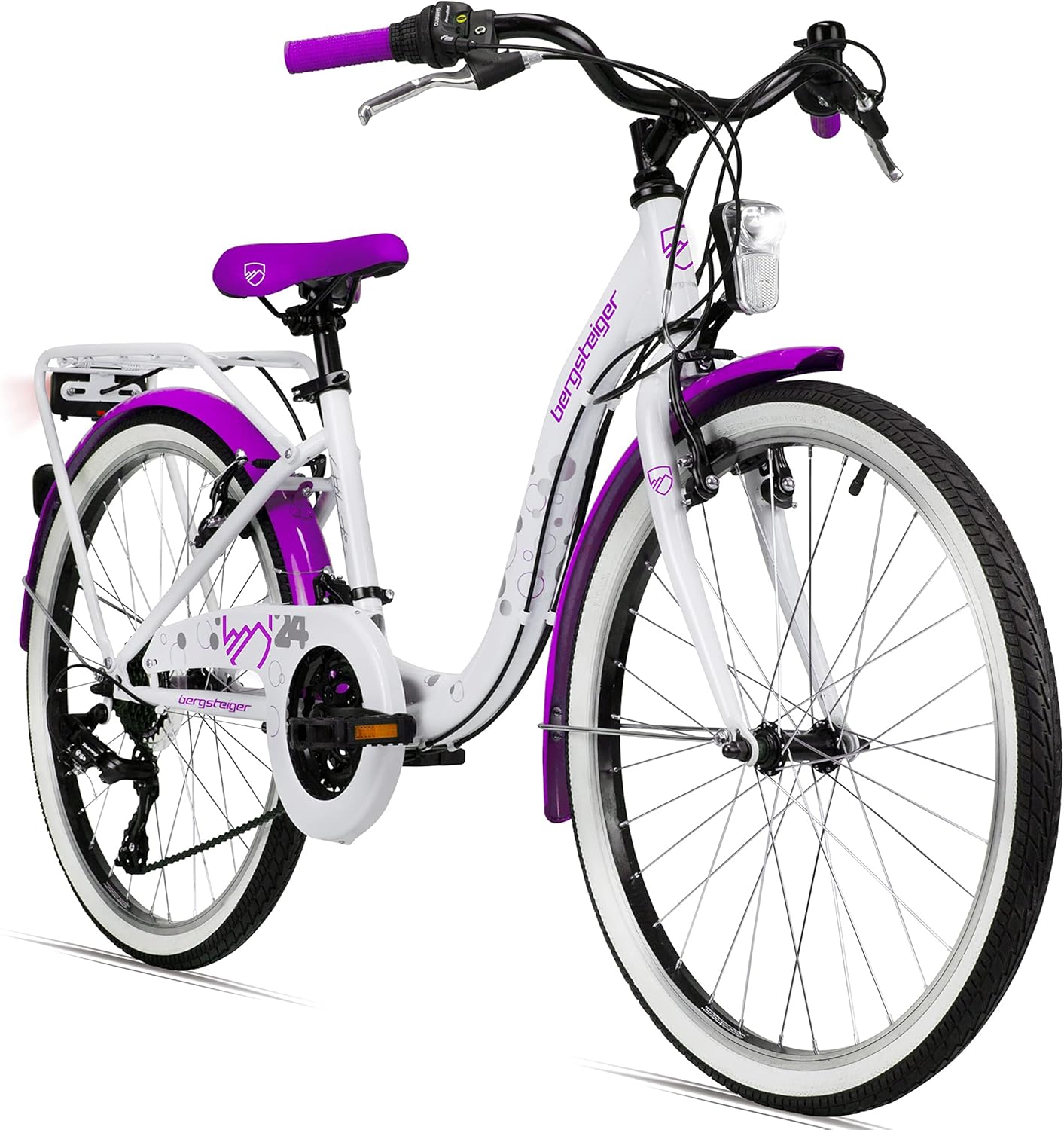 Bergsteiger Atlantis 20, 24 Zoll Kinderfahrrad, geeignet für 6,7, 8, 9, 10, 11 Jahre, StVZO, Shimano Schaltung, Mädchen-Fahrrad mit Dynamo-Licht