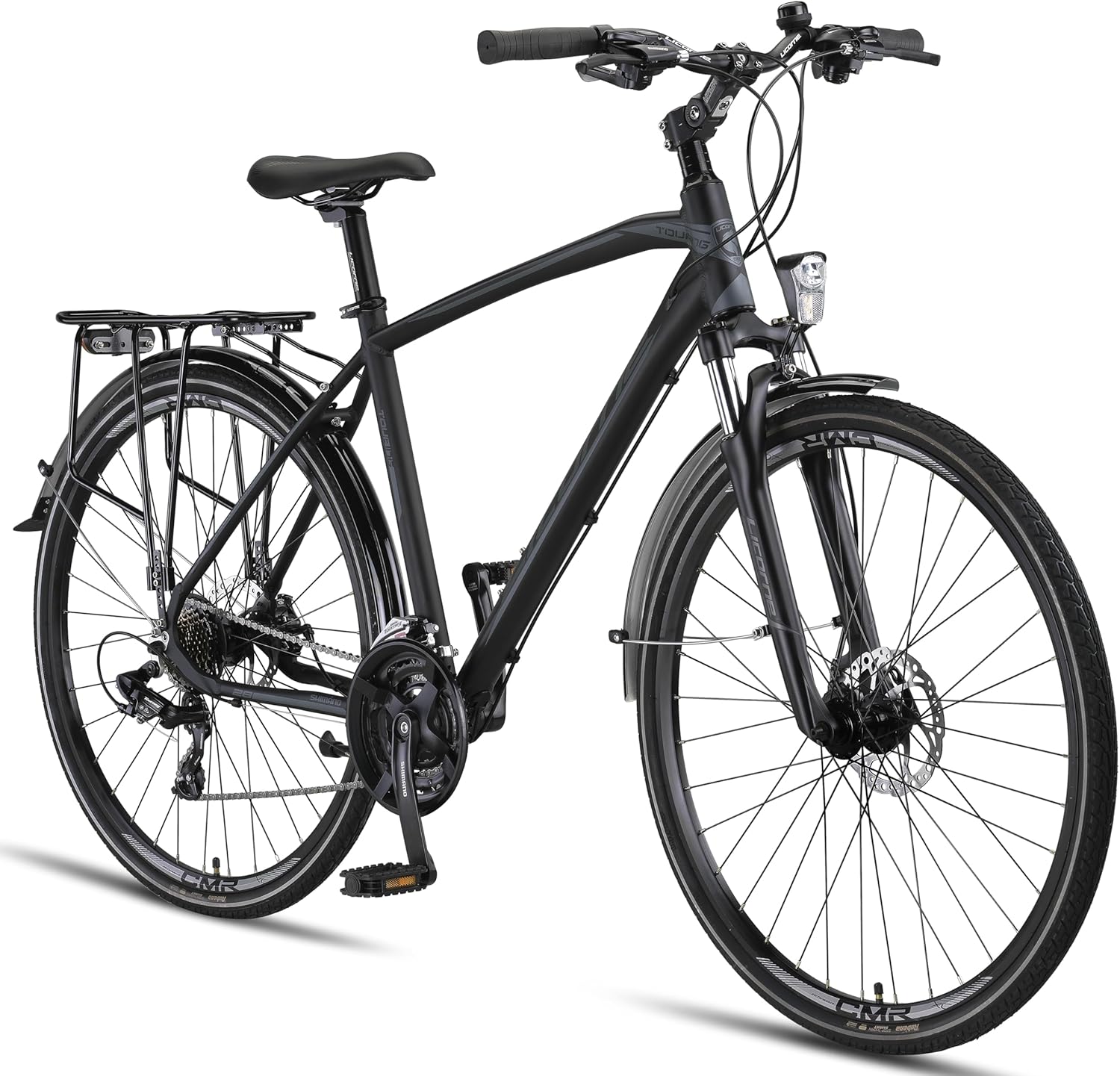 Licorne Bike Premium Touring Trekking Bike in 28 Zoll Aluminium Scheibenbremse Fahrrad für Jungen, Mädchen, Damen und Herren - 21 Gang-Schaltung - Mountainbike - Crossbike