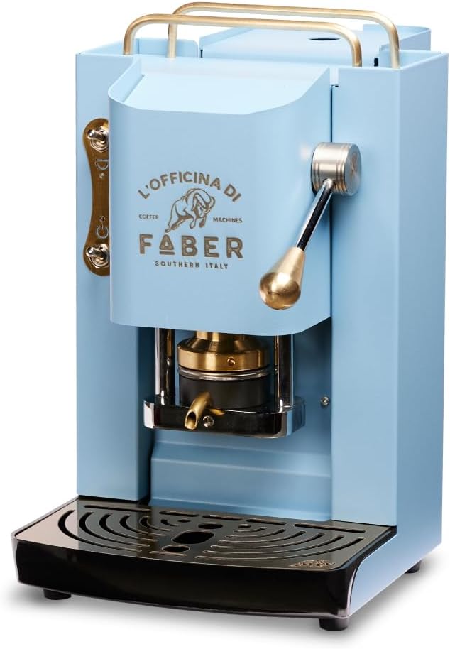 Faber PRO Total Deluxe Kaffeemaschine aus Messing, 44 mm Ese Papier, 1.3 liters, (Weiß)