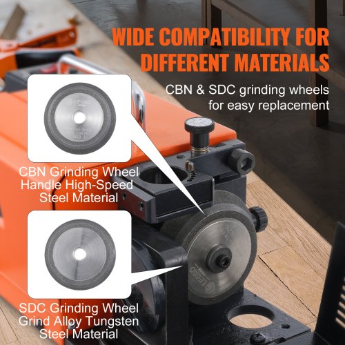 Bohrerschleifgerät 120 W Bohrerschleifmaschine 4500 U/min Schärfstation 45# Stahl Bohrerschärfgerät 95-135° Einstellbarer Spitzenwinkel 18 Spannzangen Geeignet für Bohrerdurchmesser φ3–20 mm