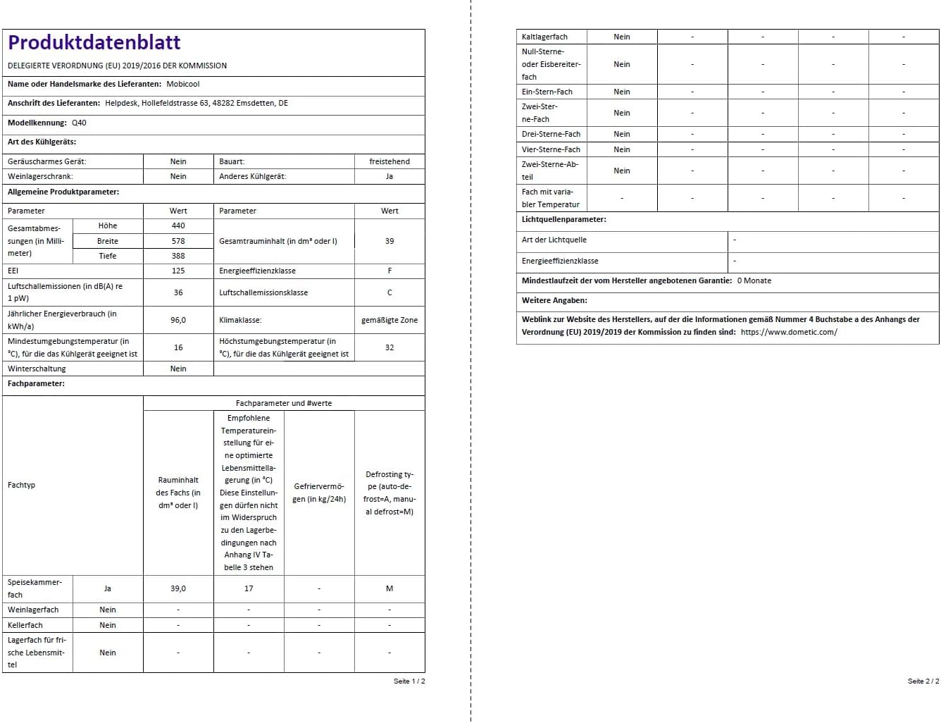 Mobicool Q40 AC/DC Portable Electric Aluminium Cooler, 39l, 12/230V, for Car, Truck, Boat, Camper Van, RV