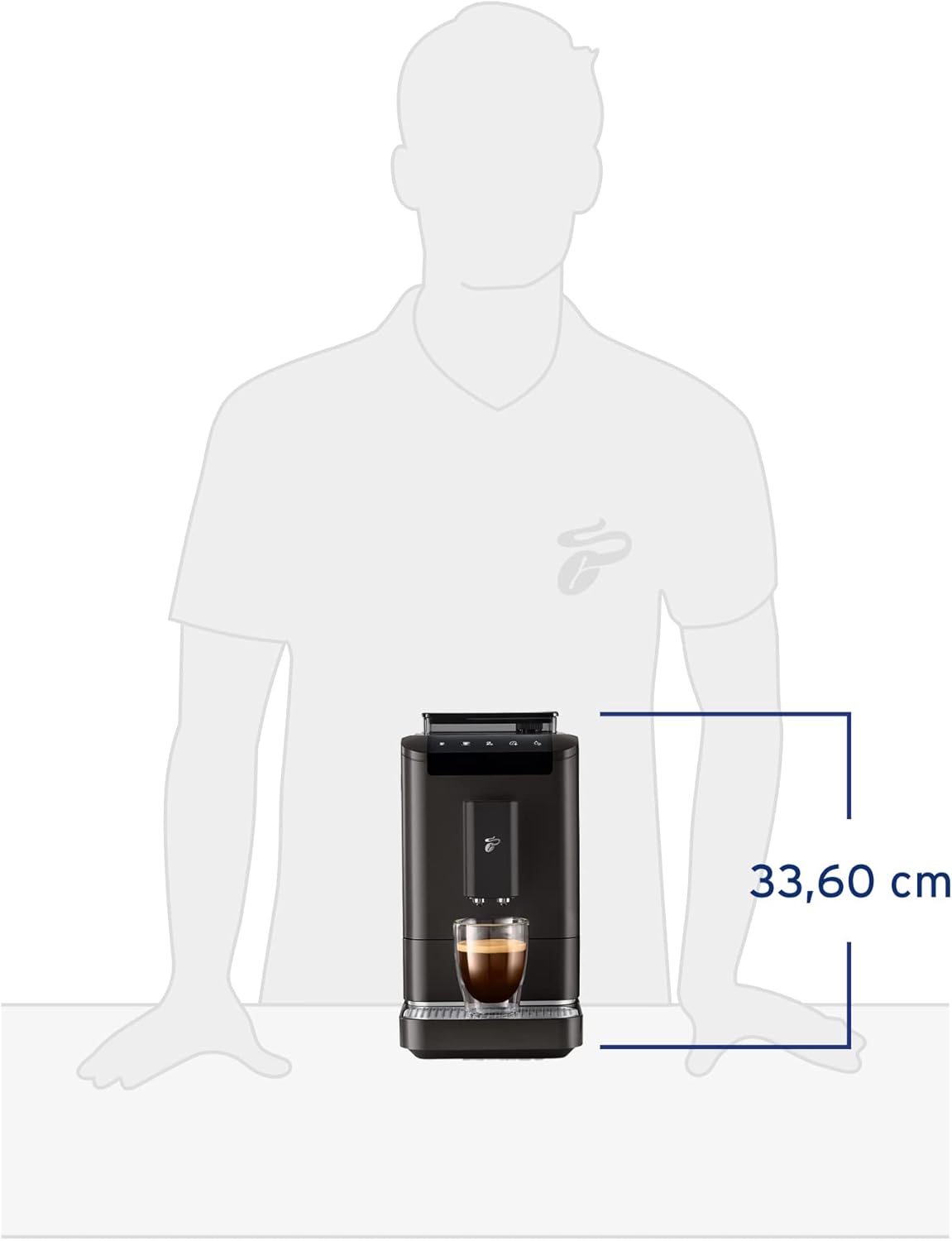 Tchibo Kaffeevollautomat Esperto2 Caffè mit 2-Tassen-Funktion für Caffè Crema und Espresso, Granite Black - INKLUSIVE Kaffeeprobierset GRATIS