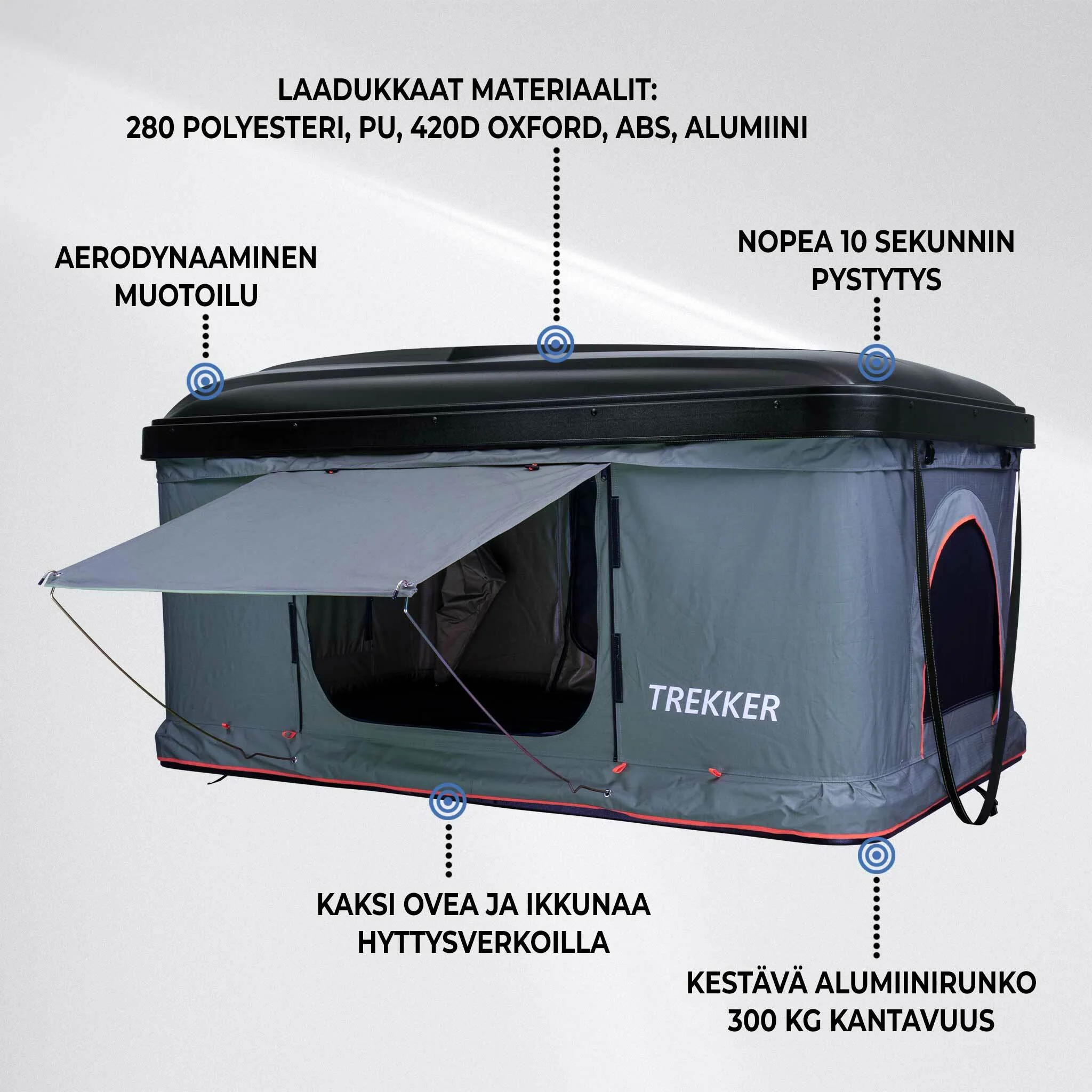 Trekker Dachzelt Hut M, grau