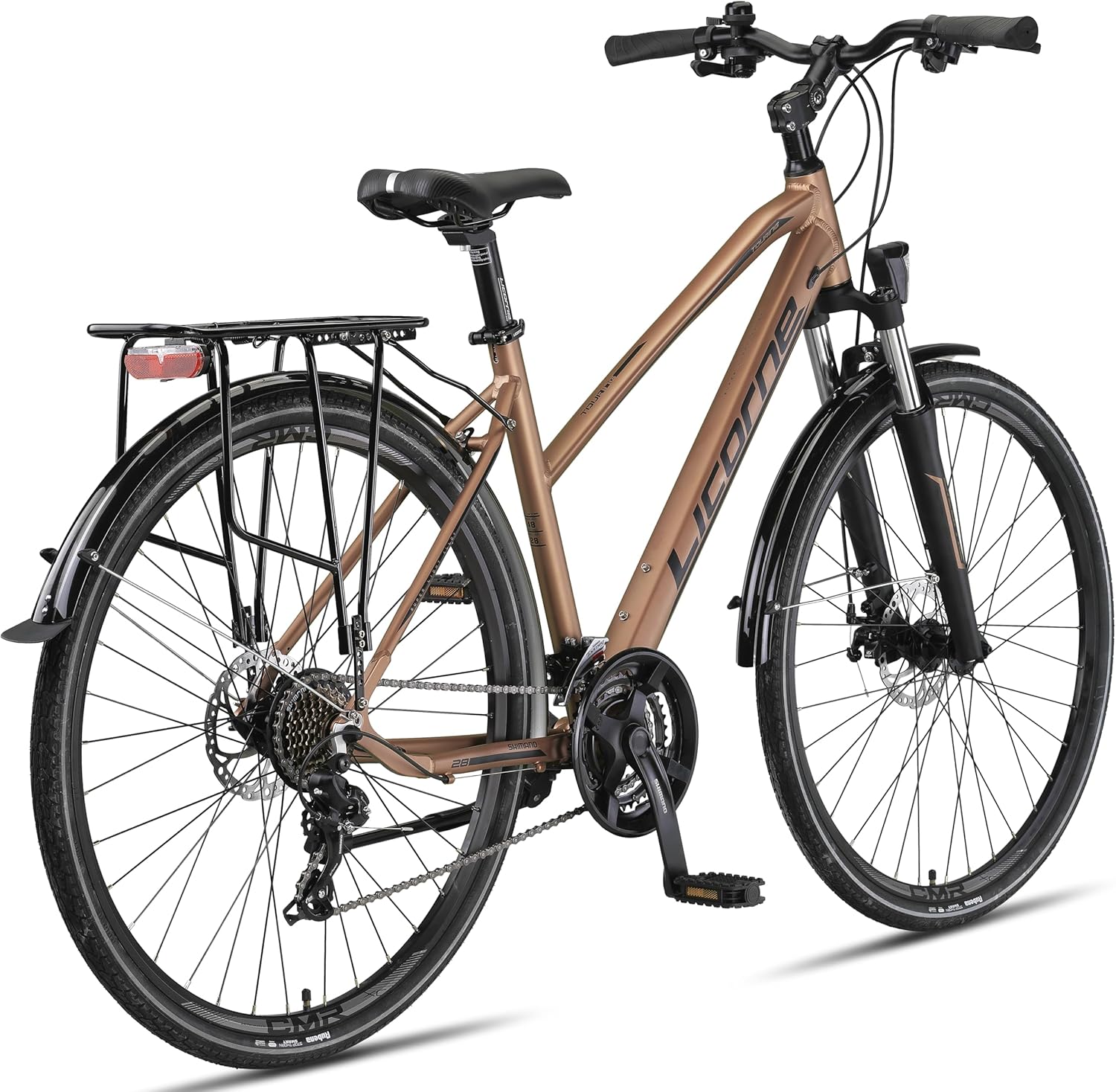 Licorne Bike Premium Touring Trekking Bike in 28 Zoll Aluminium Scheibenbremse Fahrrad für Jungen, Mädchen, Damen und Herren - 21 Gang-Schaltung - Mountainbike - Crossbike