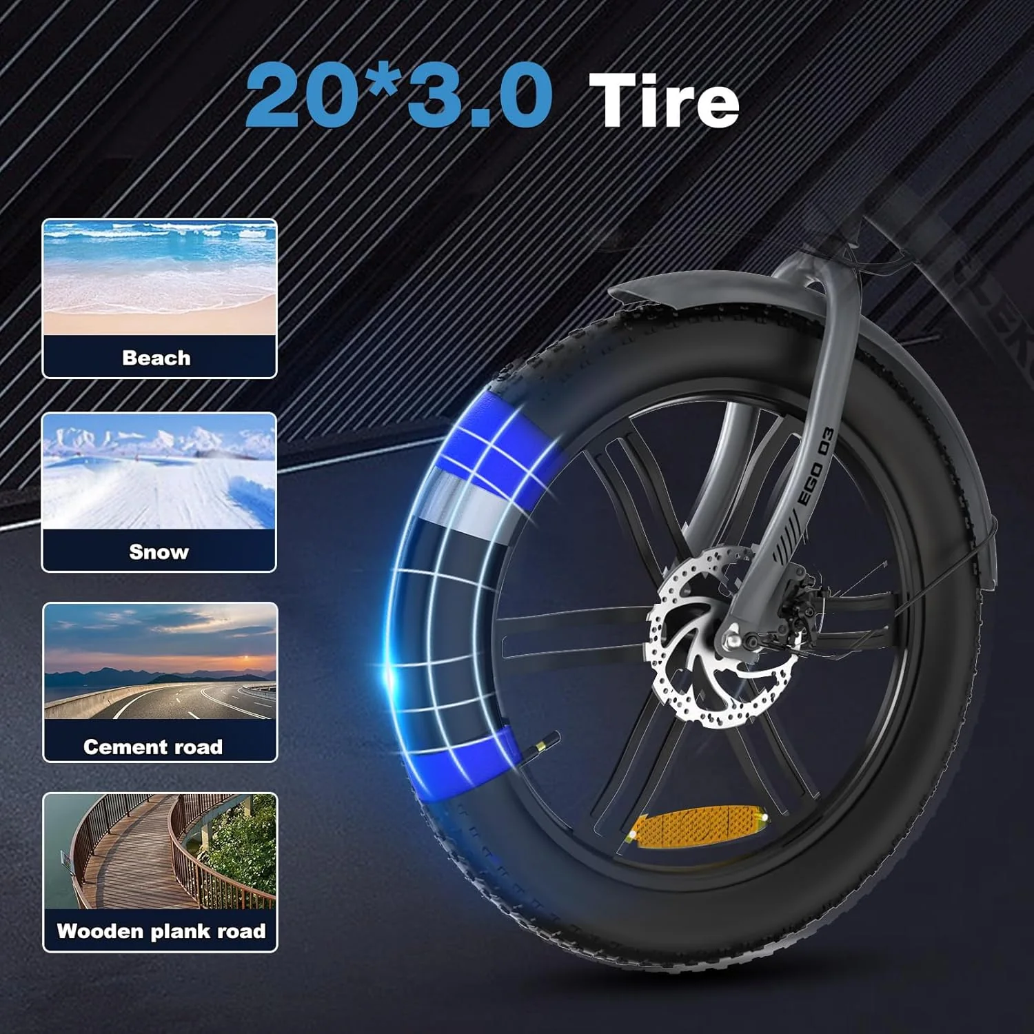 ELEKGo EGO03 Lasten-E-Trike 500W 48V 18Ah, LCD-Display, 20x3.0 Reifen