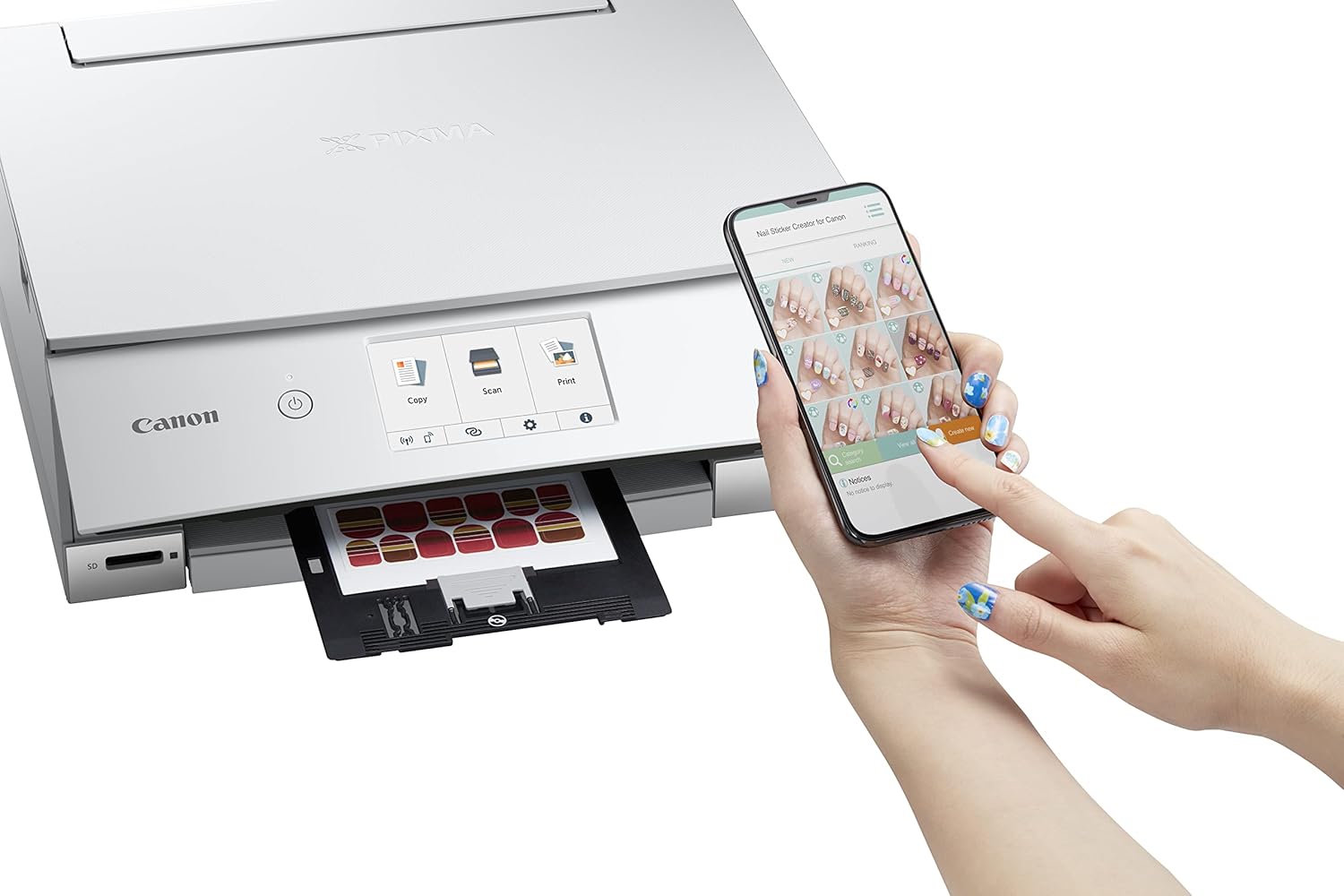 Canon PIXMA TS8351a Drucker Farbtintenstrahl Multifunktionsgerät DIN A4 (Scanner, Kopierer, 4.800 x 1.200 dpi, 6 separate Tinten, USB, WLAN, AirPrint, Duplexdruck, 2 Papierzuführungen, 5 GHz), weiß