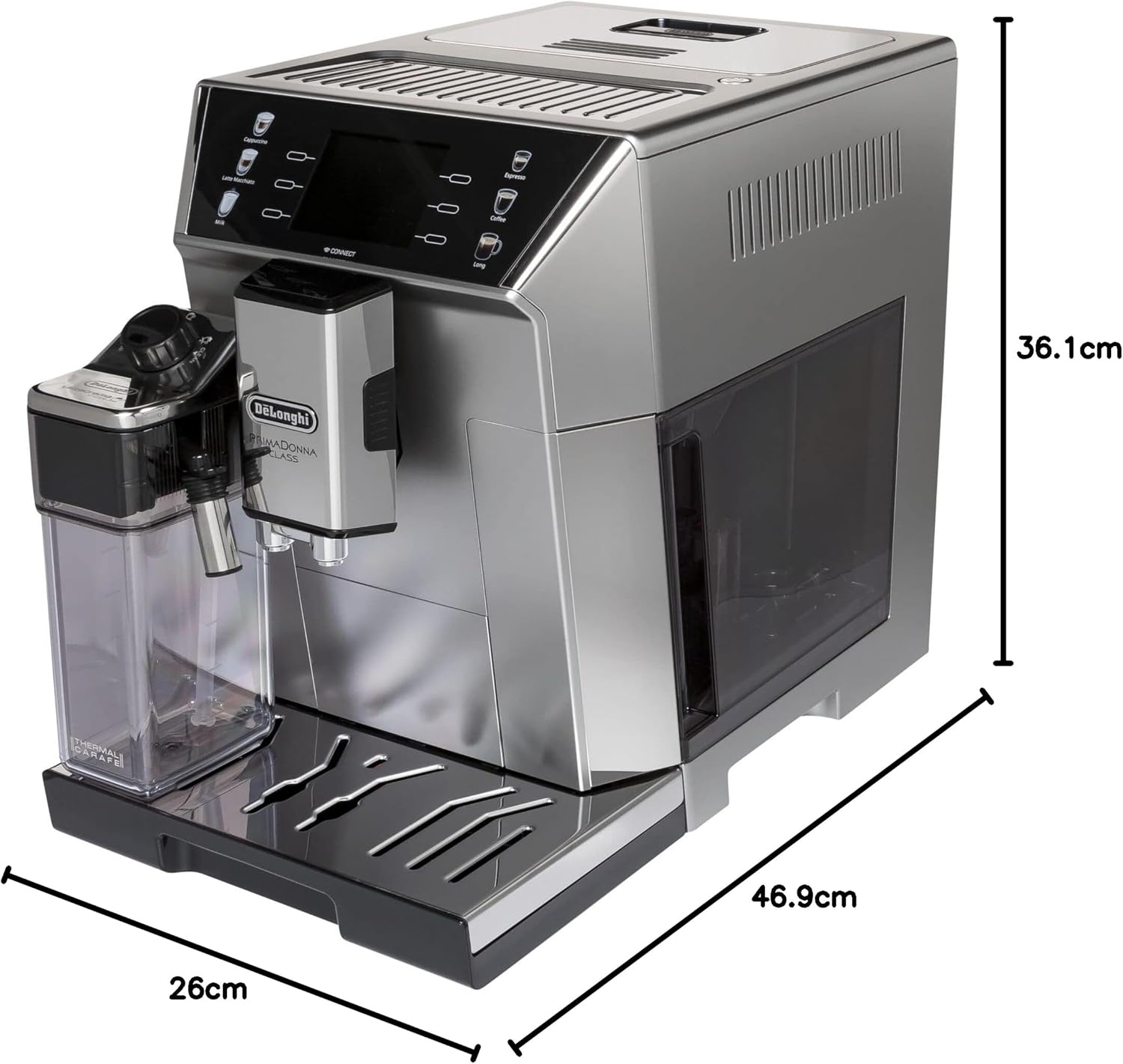 De'Longhi Eletta Evo ECAM 46.860.B Kaffeevollautomat mit LatteCrema Milchsystem, Cappuccino und Espresso auf Knopfdruck, LCD Display und Sensor-Touch-Tasten, schwarz