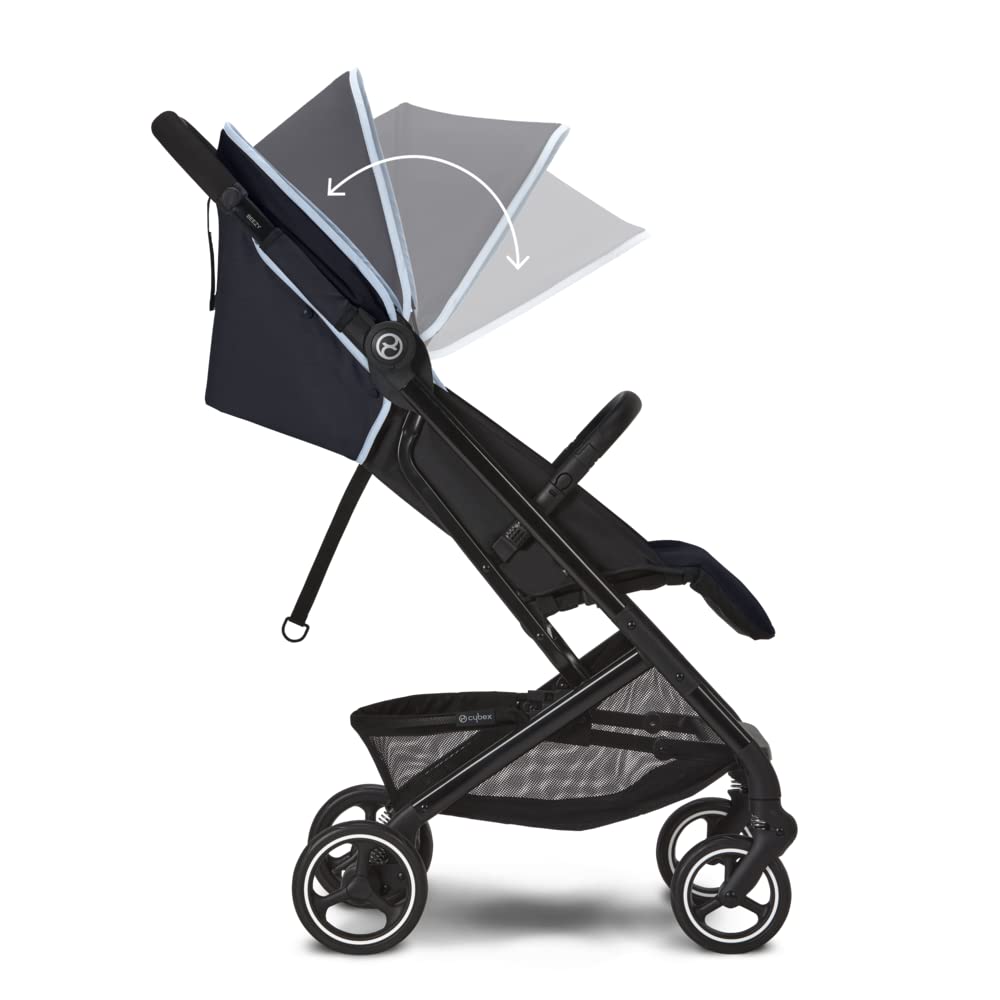 Cybex Gold Kinderwagen Beezy mit One-Pull Harness, Ab Geburt bis ca. 4 Jahre (max. 22 kg), Kompakt und ergonomisch, Magic Black (Schwarz mit schwarzem Rahmen)