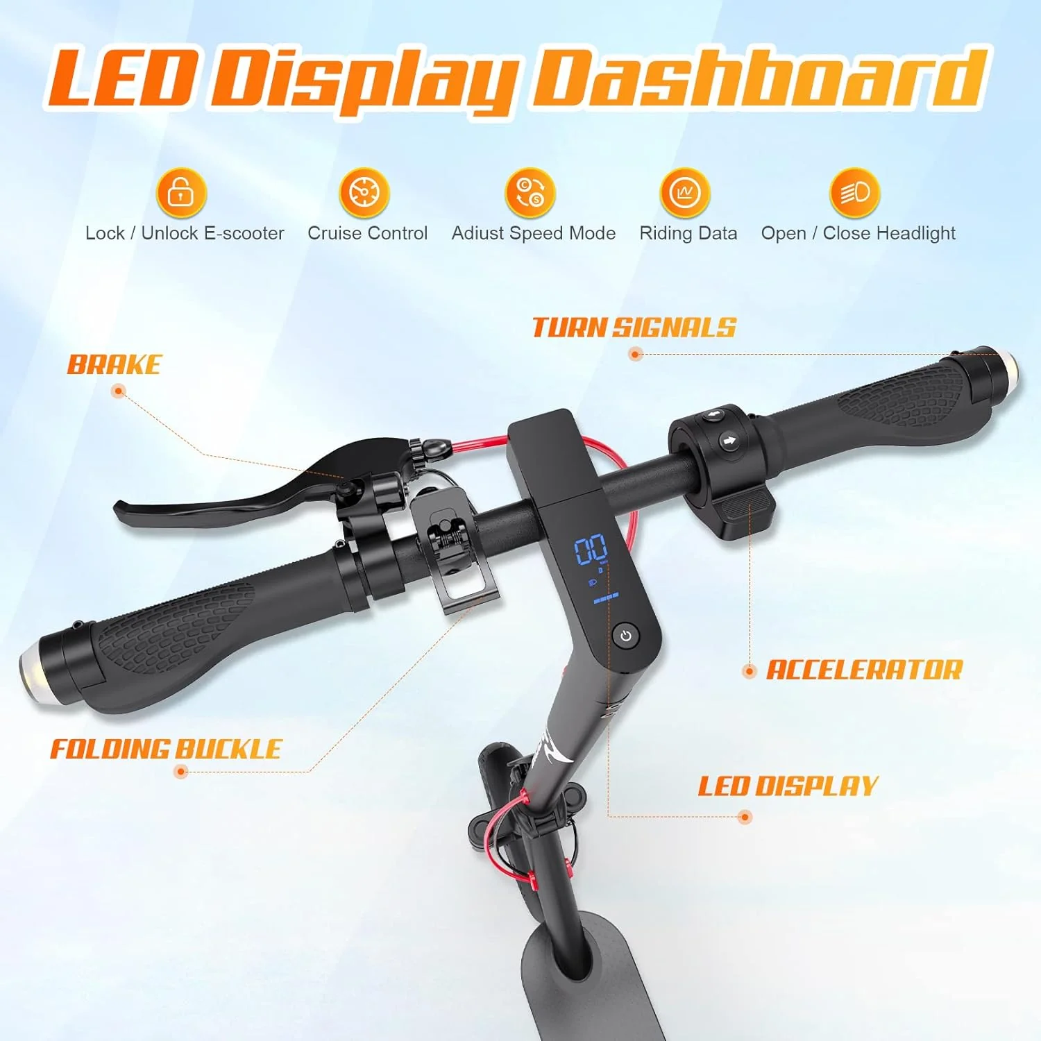 Evercross EV10K Pro 500W E-Scooter mit 35 km Reichweite, 10-Zoll-Honeycomb-Reifen und IP54 Schutz