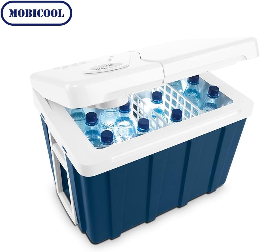 MOBICOOL MQ40W Kühlbox mit Rollen | Elektrisch | 39 L | 12V, 230V | für Auto, Boot, Reisemobil und Steckdose