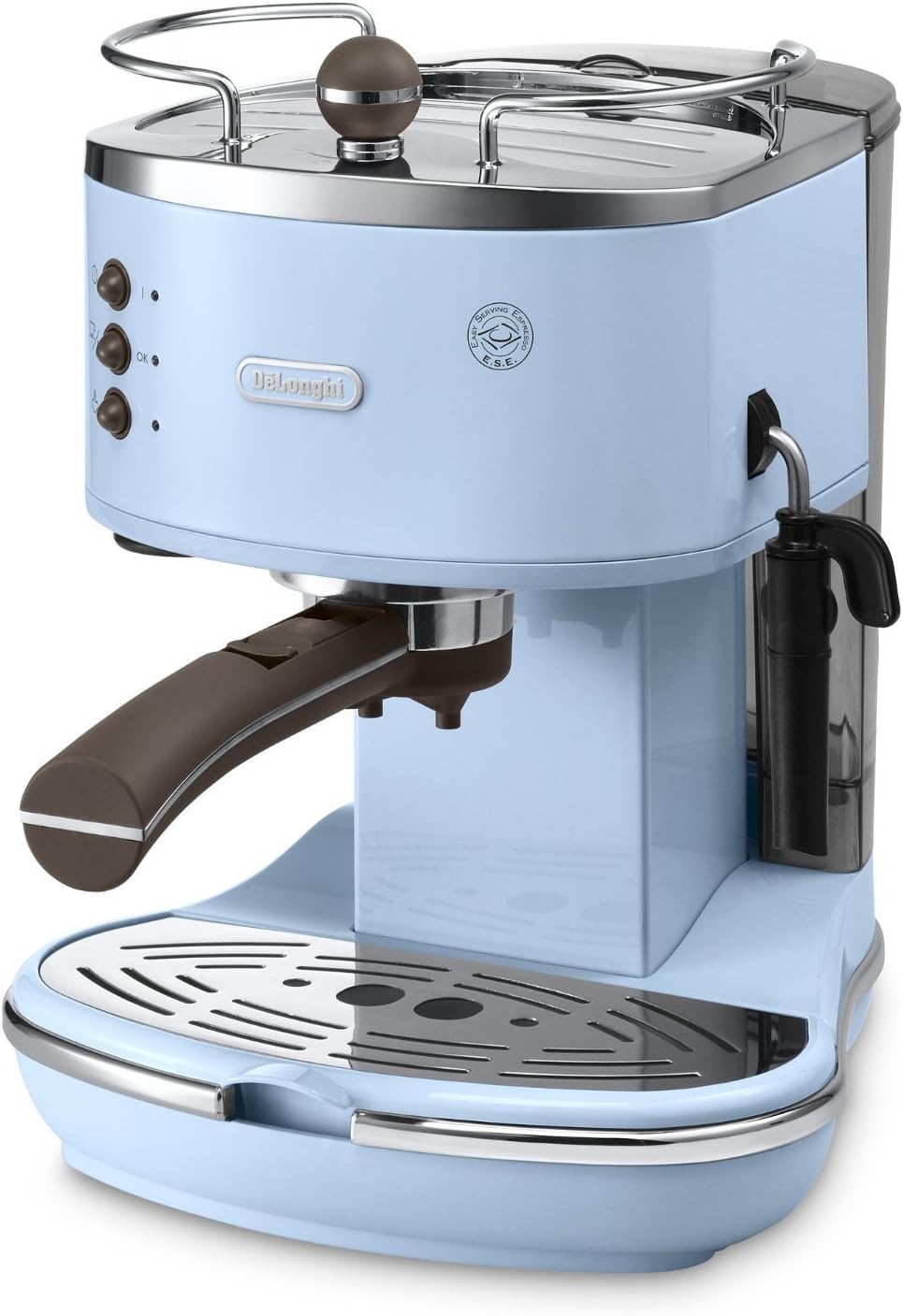 De'Longhi Icona Vintage ECOV 311.GR – Espresso Siebträgermaschine im RetroLook, Espressomaschine mit manuellem Milchaufschäumer, für Kaffeepulver oder ESE Pads, 1,4 l Wassertank, grün