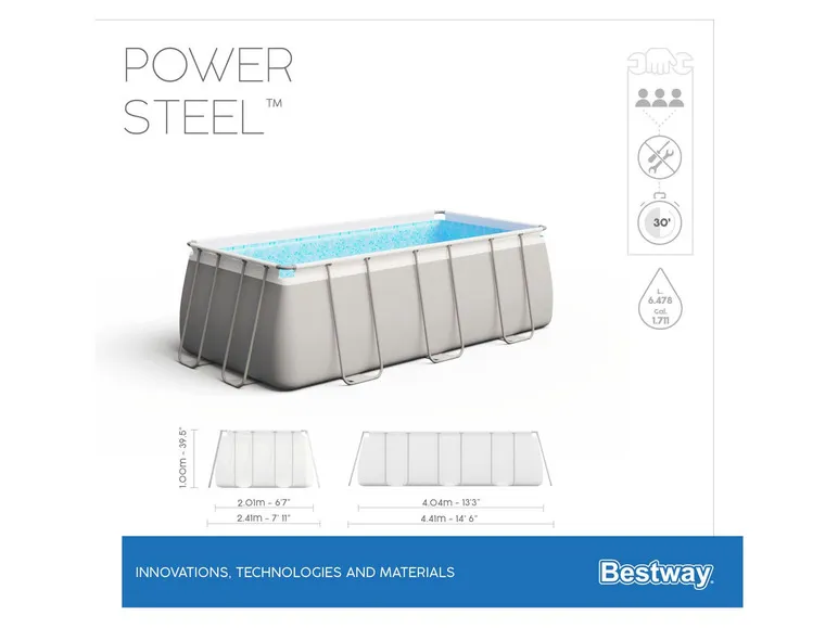 Power Steel™ Frame Pool Komplett-Set, eckig