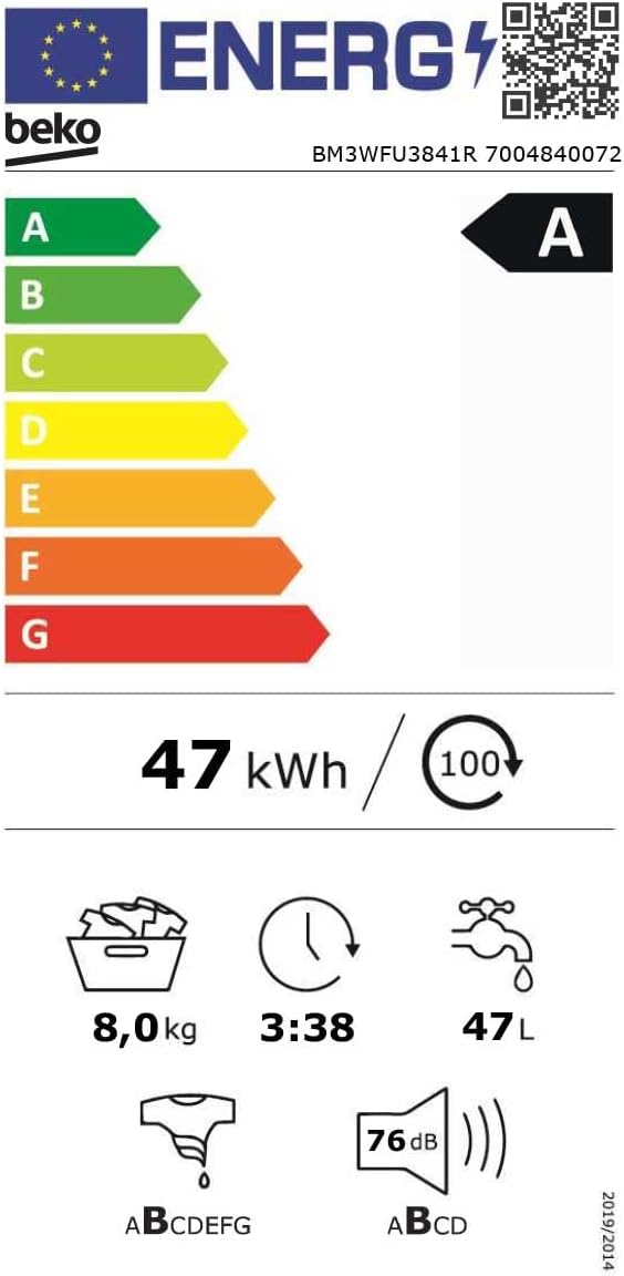 Beko WMC91464ST1 b300 Waschvollautomat, Waschmaschine, 9 kg, Bluetooth, ProSmart Inverter Motor, Dampffunktion, Pet Hair Removal, Watersafe+, Weiß