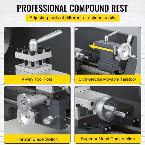1100 Watt Mini Metall Drehmaschine 8X16 Zoll für Metall Bank Drehmaschine Präzision Paralleldrehmaschine
