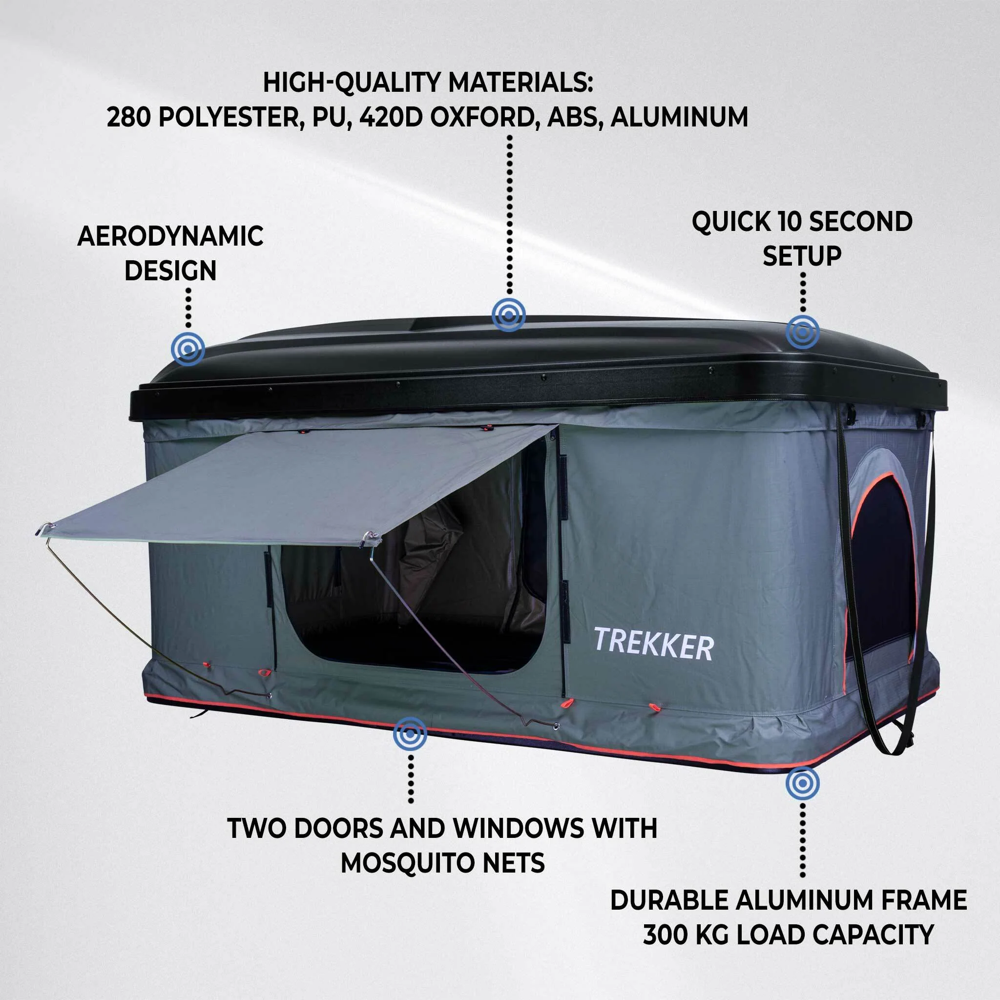 Trekker Dachzelt Hut M, grau