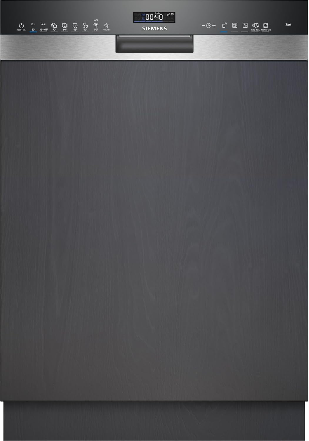 Siemens SN43ES14VE, iQ300 Smarter Geschirrspüler, Unterbau-Spülmaschine mit Besteckschublade, 60 cm, automatische Türöffnung dank autoOpen dry, besonders leise mit iQdrive-Motor, aquaStop, Edelstahl