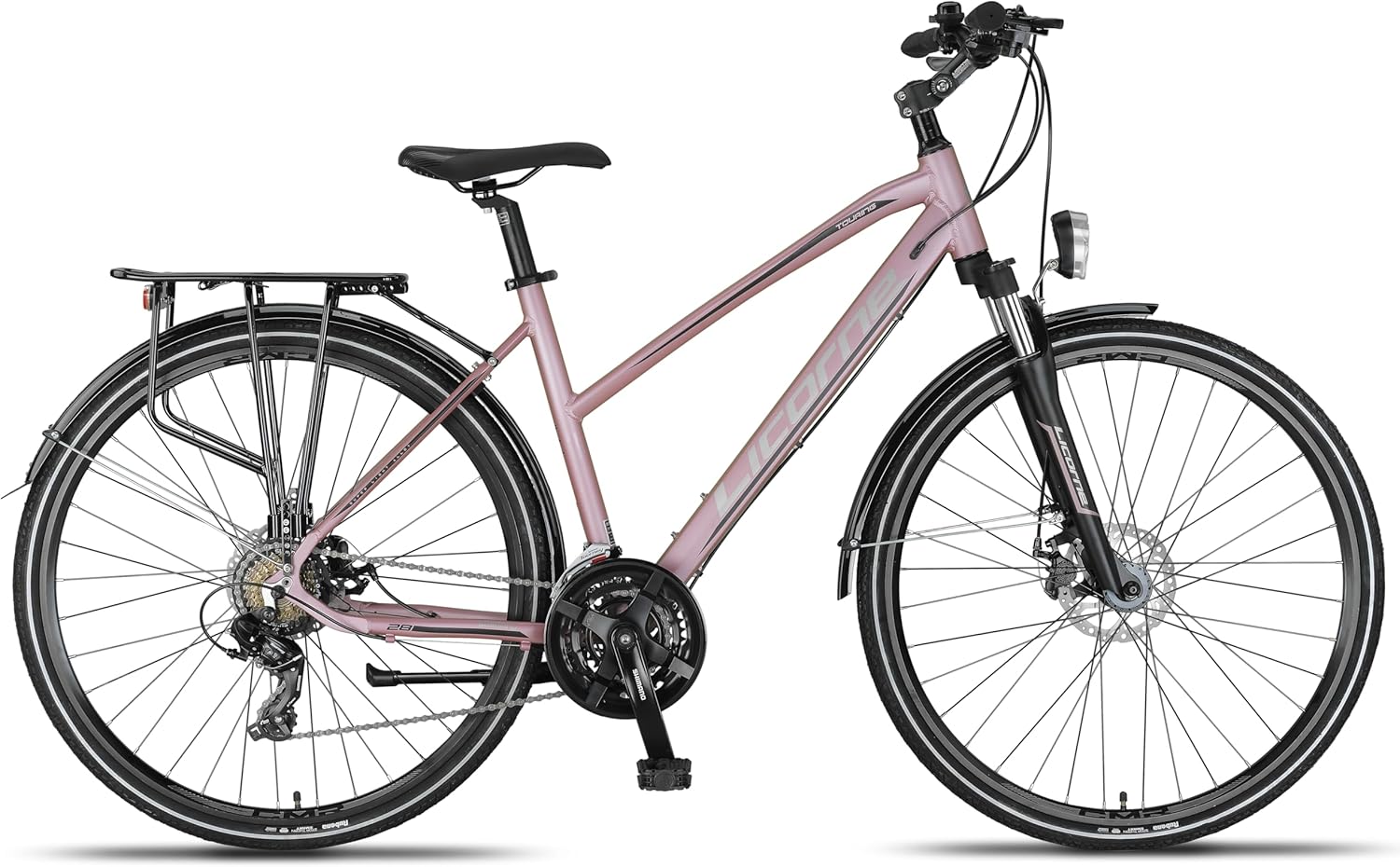 Licorne Bike Premium Touring Trekking Bike in 28 Zoll Aluminium Scheibenbremse Fahrrad für Jungen, Mädchen, Damen und Herren - 21 Gang-Schaltung - Mountainbike - Crossbike