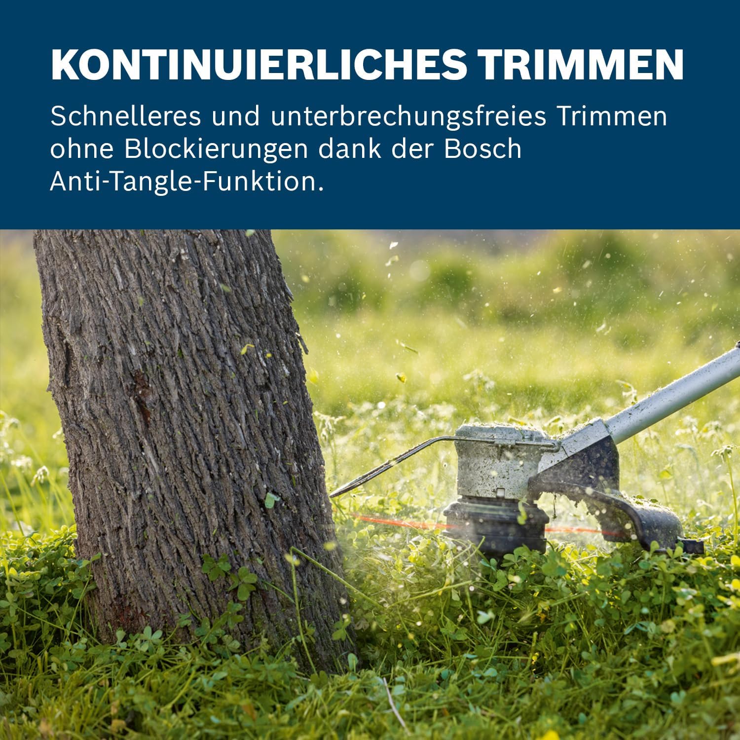 Bosch Professional 18V System Akku-Rasentrimmer GRT 18V-33 (bürstenloser Motor, Schnittkreisdurchmesser von 33 cm, inkl. 1x Schultergurt, 1x Fadenspuleneinheit)