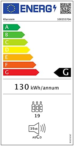 Klarstein Weinkühlschrank, Getränkekühlschrank Schmal, Kühlschrank mit Glastür, Getränkekühlschränke Freistehend, Weinkühlschrank Klein, Weinkühlschränke 1 Zone, UV-Schutz, 4-22 °C, 19 Flaschen