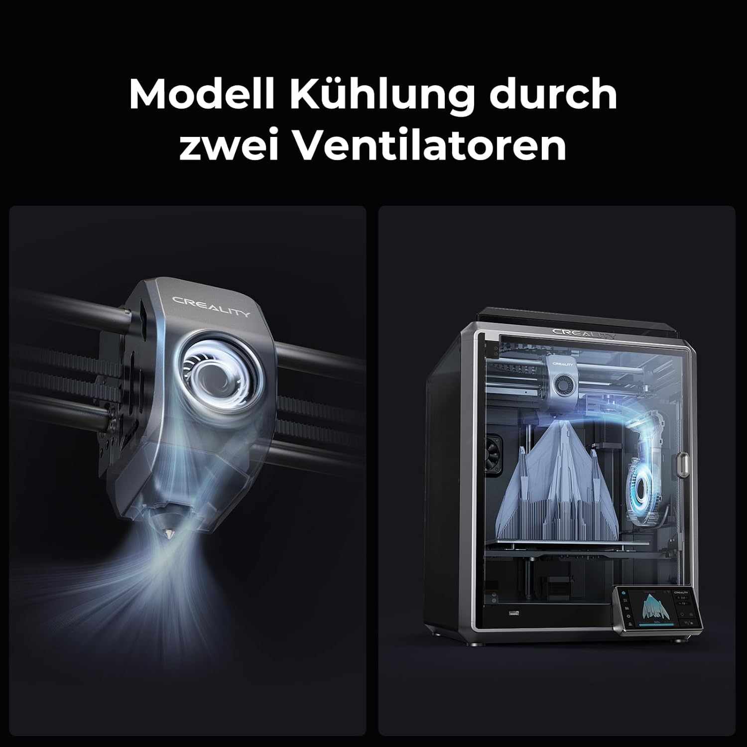 Creality K2 Plus Combo 3D-Drucker, 16-Farben Multimaterial-Druck, 350³mm XXL-Bauraum, Servo-Direktantrieb, Dual-KI-Kameras, Ultra-Leise <45dB, Aktive Heizkammer, RFID/WLAN (Industrie 4.0)