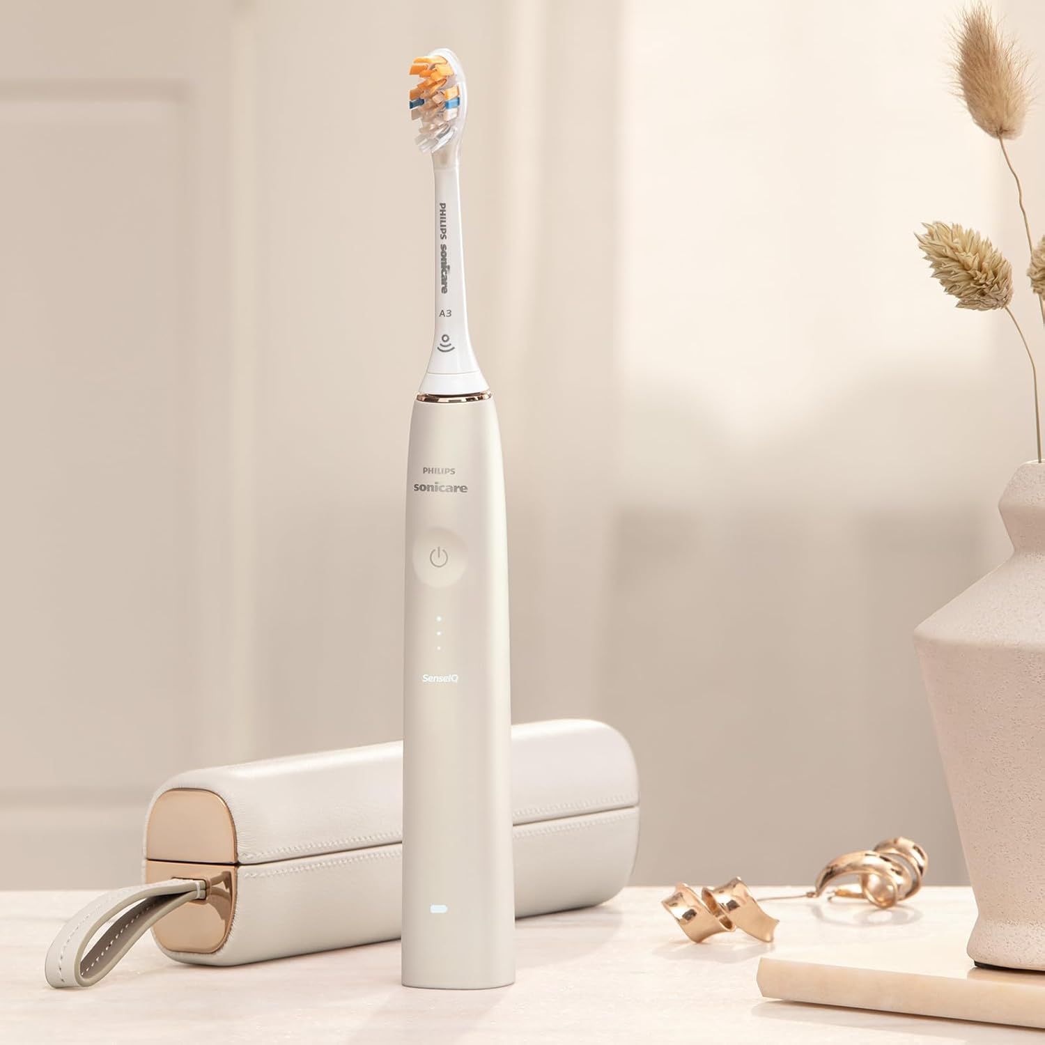Philips Sonicare DiamondClean Prestige 9900 – Elektrische Zahnbürste mit SenseIQ, A3 Premium-All-in-One-Bürstenkopf und Ladeetui in Mitternachtsblau (Modell HX9992/12)
